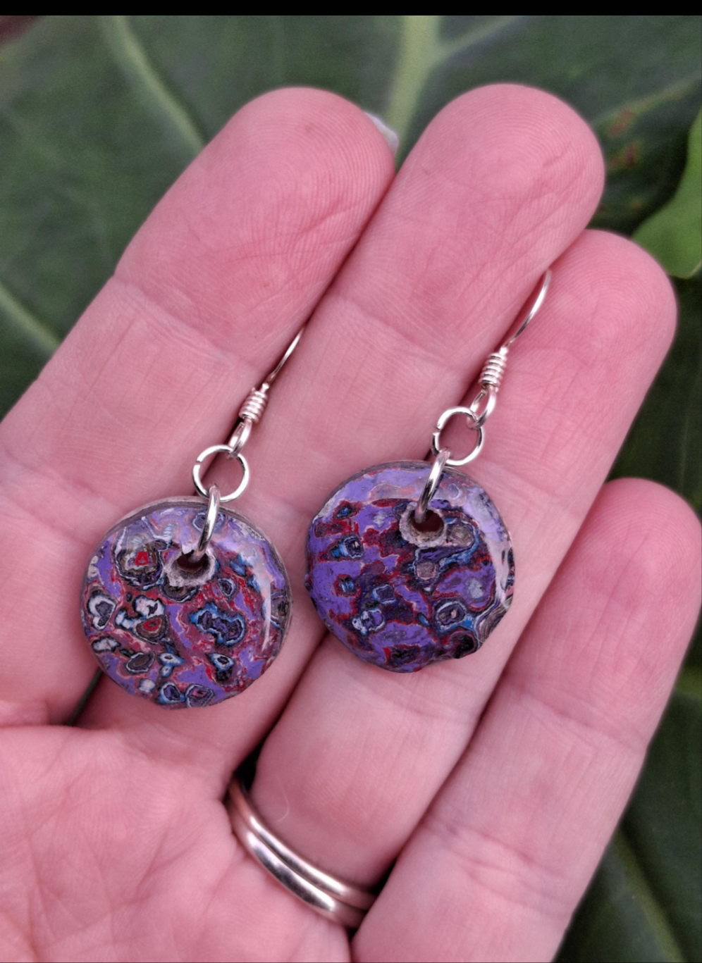Graffiti style Earrings handmade with Sterling Silver ear hooks. multi color earrings, dangle earrings.silver dimes. unique gift. #9