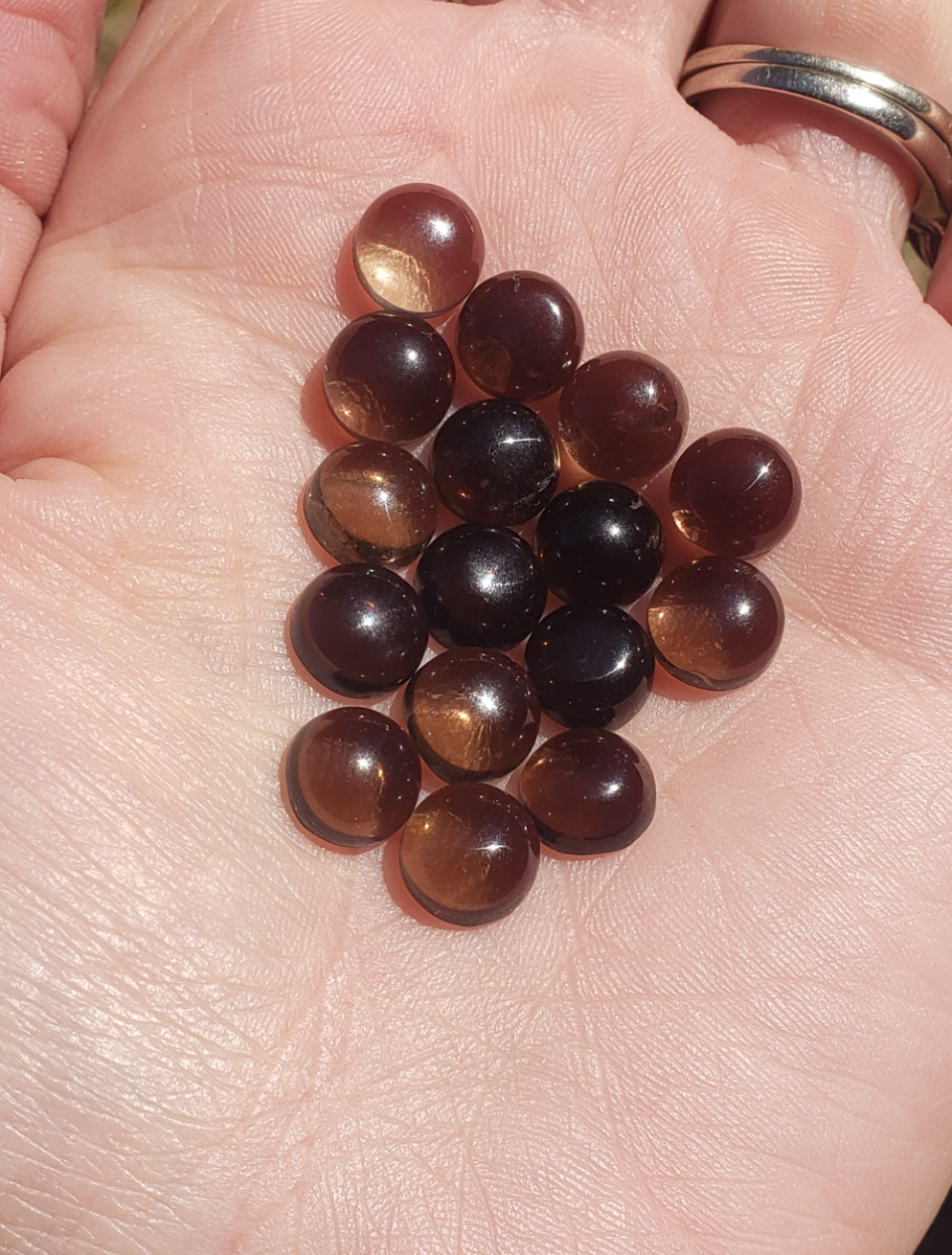Smokey Quartz 8mm rounds. 1 piece Brown accents. Small Metaphysical. Jewlery making supplies. Gift ideas. random grab.