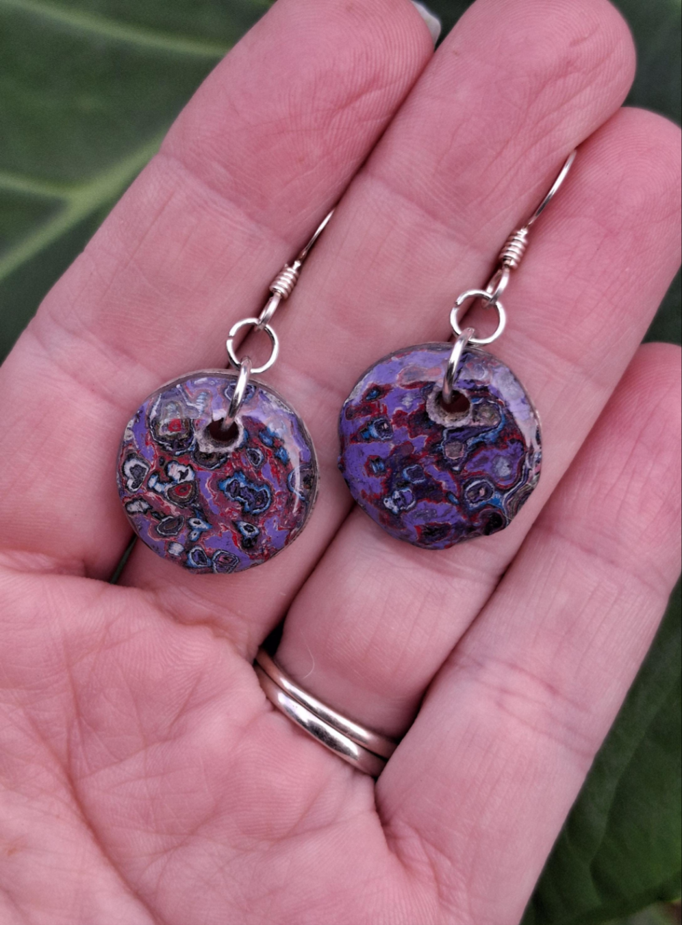 Graffiti style Earrings handmade with Sterling Silver ear hooks. multi color earrings, dangle earrings.silver dimes. unique gift. #9