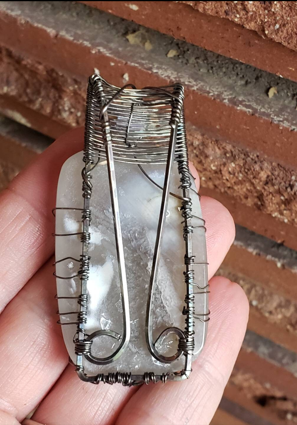 Sterling Silver wire wrapped Tree of life on a lovley Owyhee Blue Opal and moonstone accent Handmade. Wire wraps. Pendants.