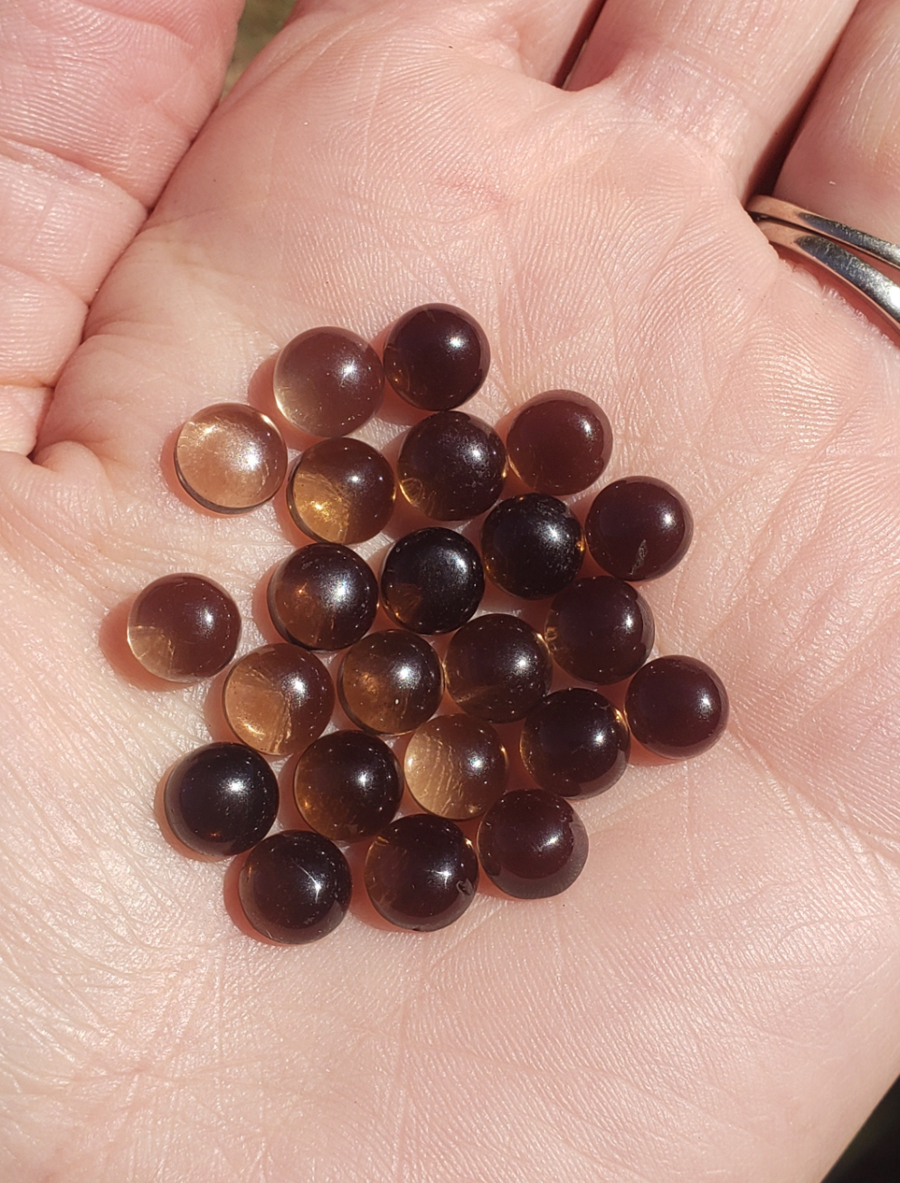 Smokey Quartz 7mm rounds. 1 piece Brown accents. Small Metaphysical. Jewlery making supplies. Gift ideas. random grab.