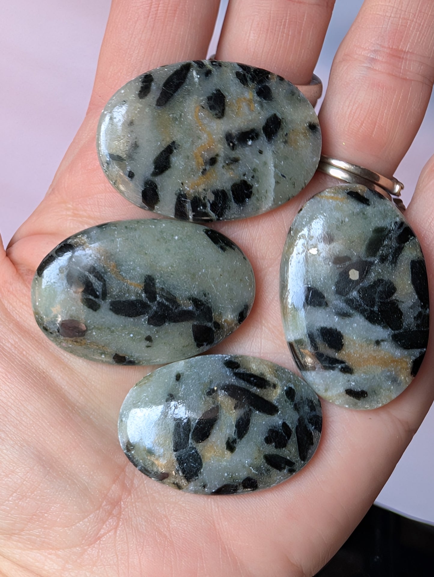 Green tourmaline quartz lower grade Ovals.