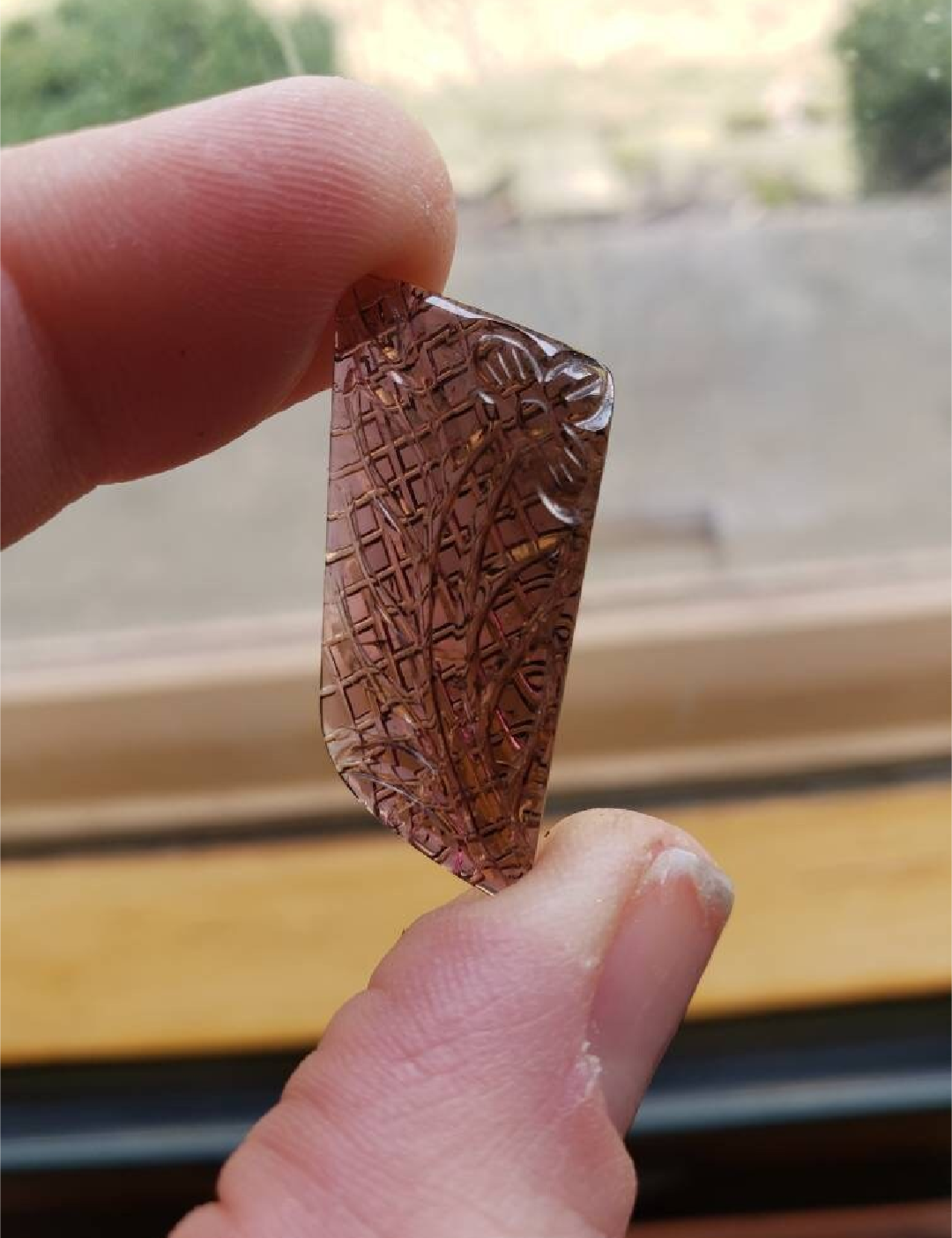 Beautiful Carved Tourmaline crystal. Deeper red colors. 15 cts. 29mm x 14mm. Tourmaline specimen. Jewelry making, collectable. Flower