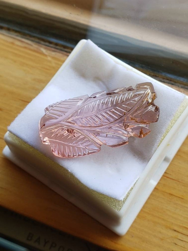 Beautiful Carved Tourmaline crystal. Pink and peachy pastel colors. 22.3 cts. 28mm x 14mm. Tourmaline specimen. Jewelry making, collectable.