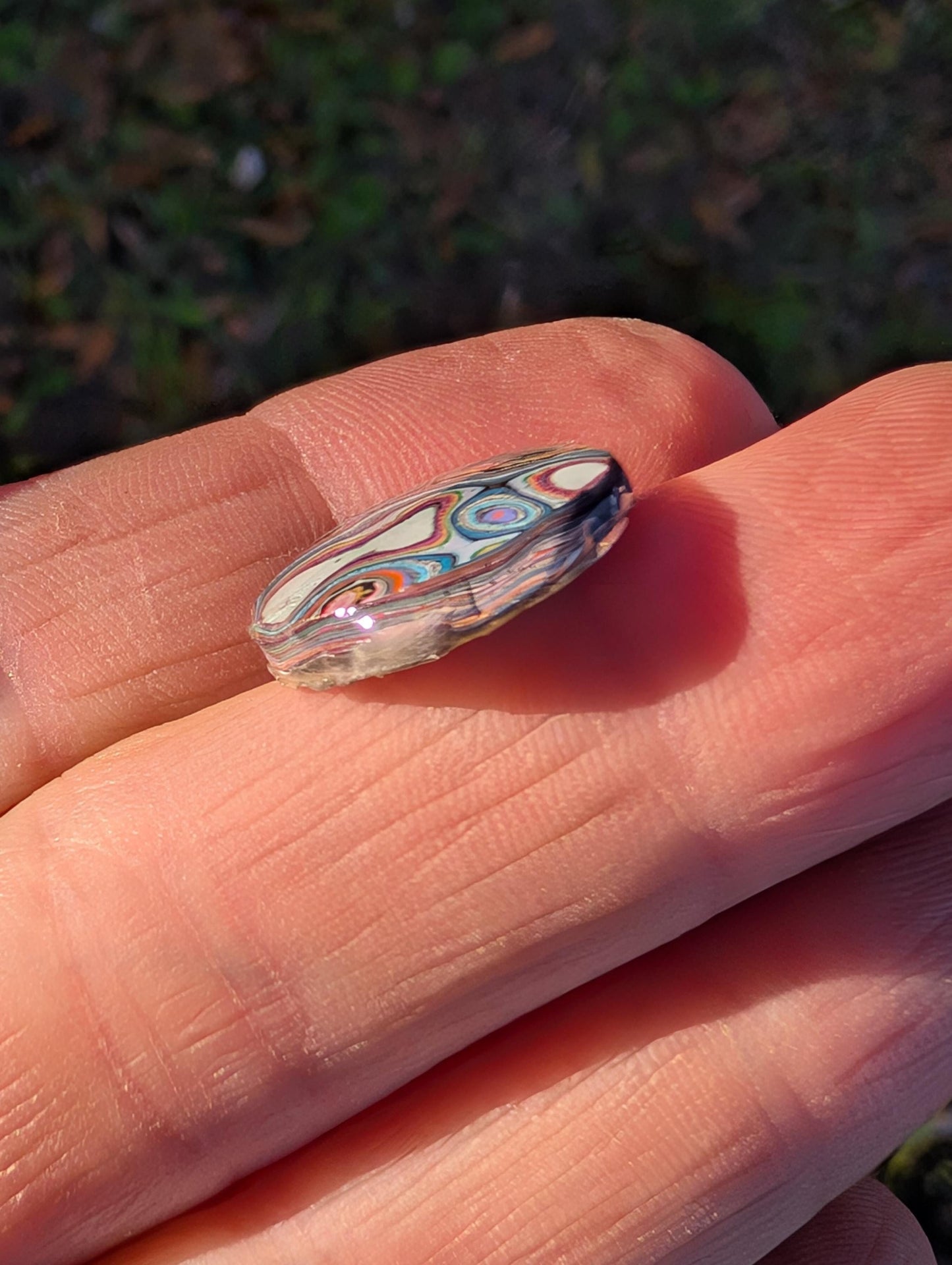 Graffiti Cabochon. multi color. Small. 1gram silver. .99 recycled . wearable art jewelry making #3