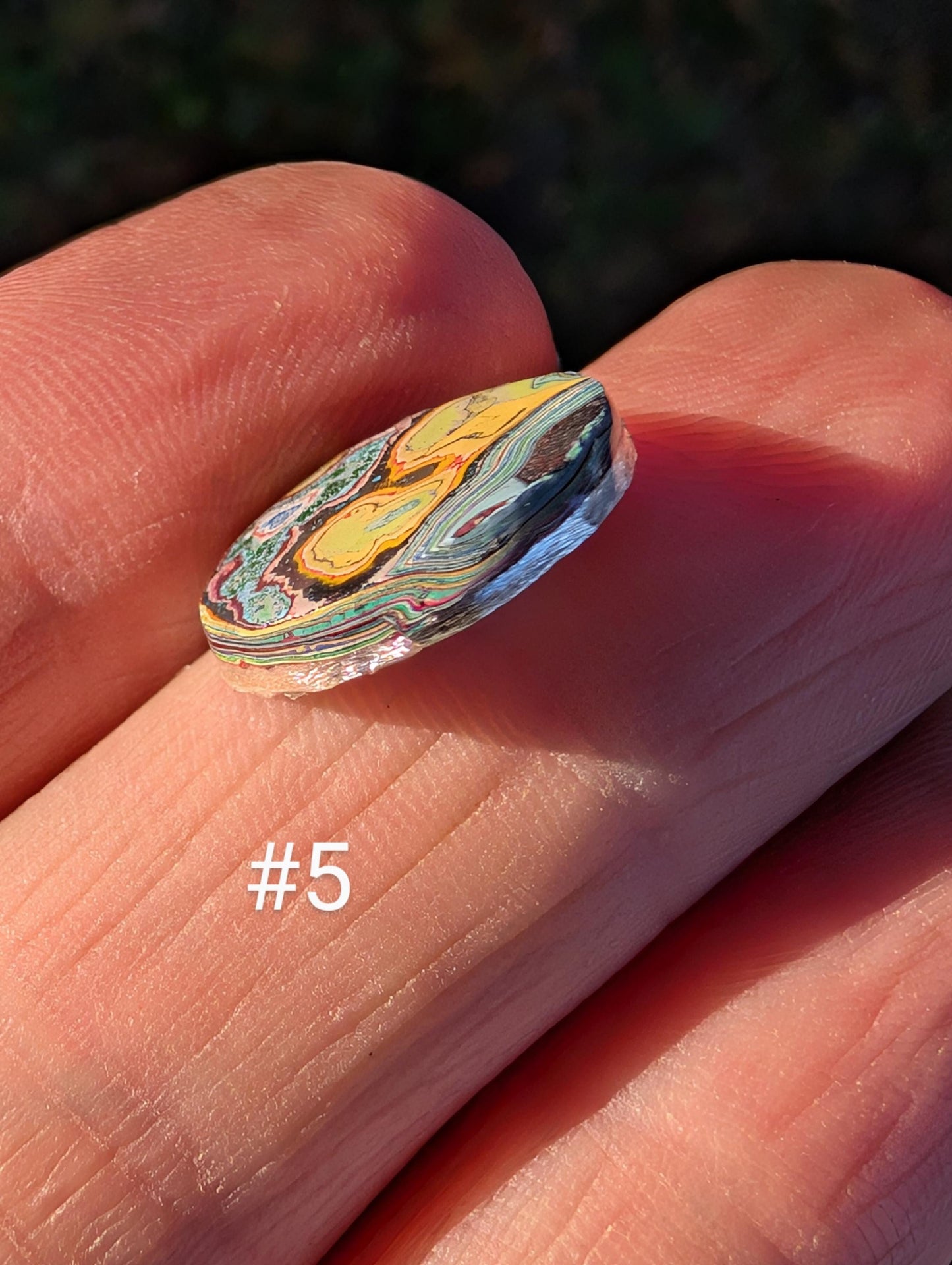 Graffiti Cabochon. multi color. Small. 1gram silver. .99 recycled .blue yellow wearable art jewelry making ##5