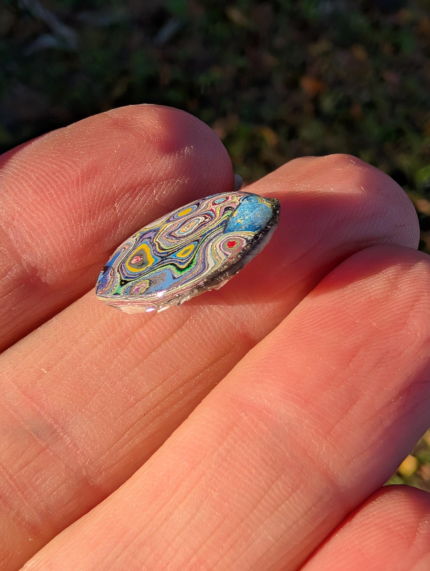Graffiti Cabochon. multi color. Small. 1gram silver. .99 recycled . wearable art jewelry making #6