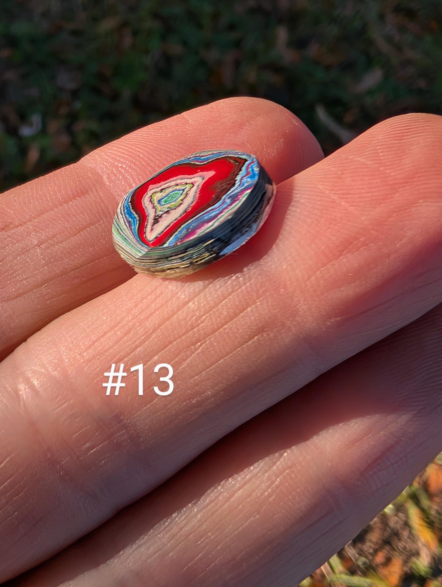 Graffiti Cabochon. multi color. Small. 1gram silver. .99 recycled .red. heart. wearable art jewelry making #13