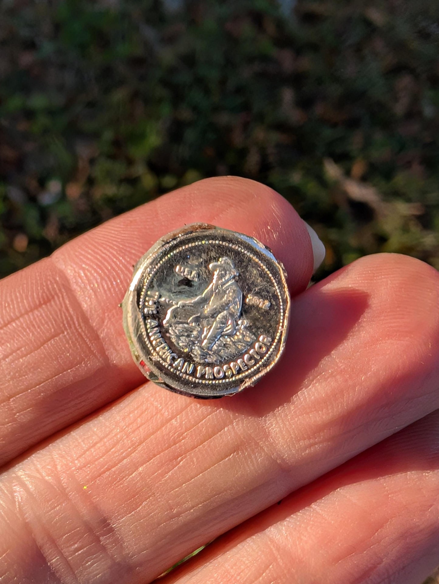 Graffiti Cabochon. multi color. Small. 1gram silver. .99 recycled . Blue orange wearable art jewelry making #16