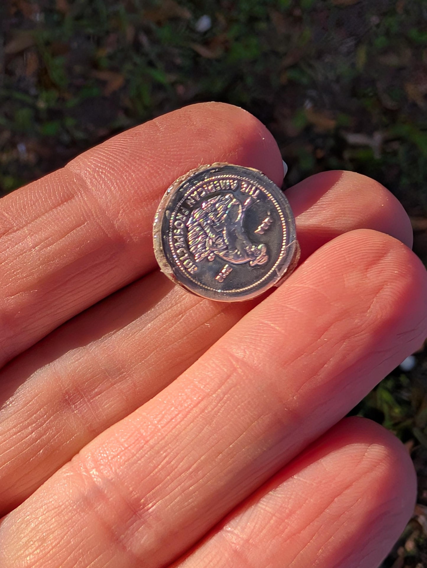 Graffiti Cabochon. multi color. Small. 1gram silver. .99 recycled .pink wearable art jewelry making #1