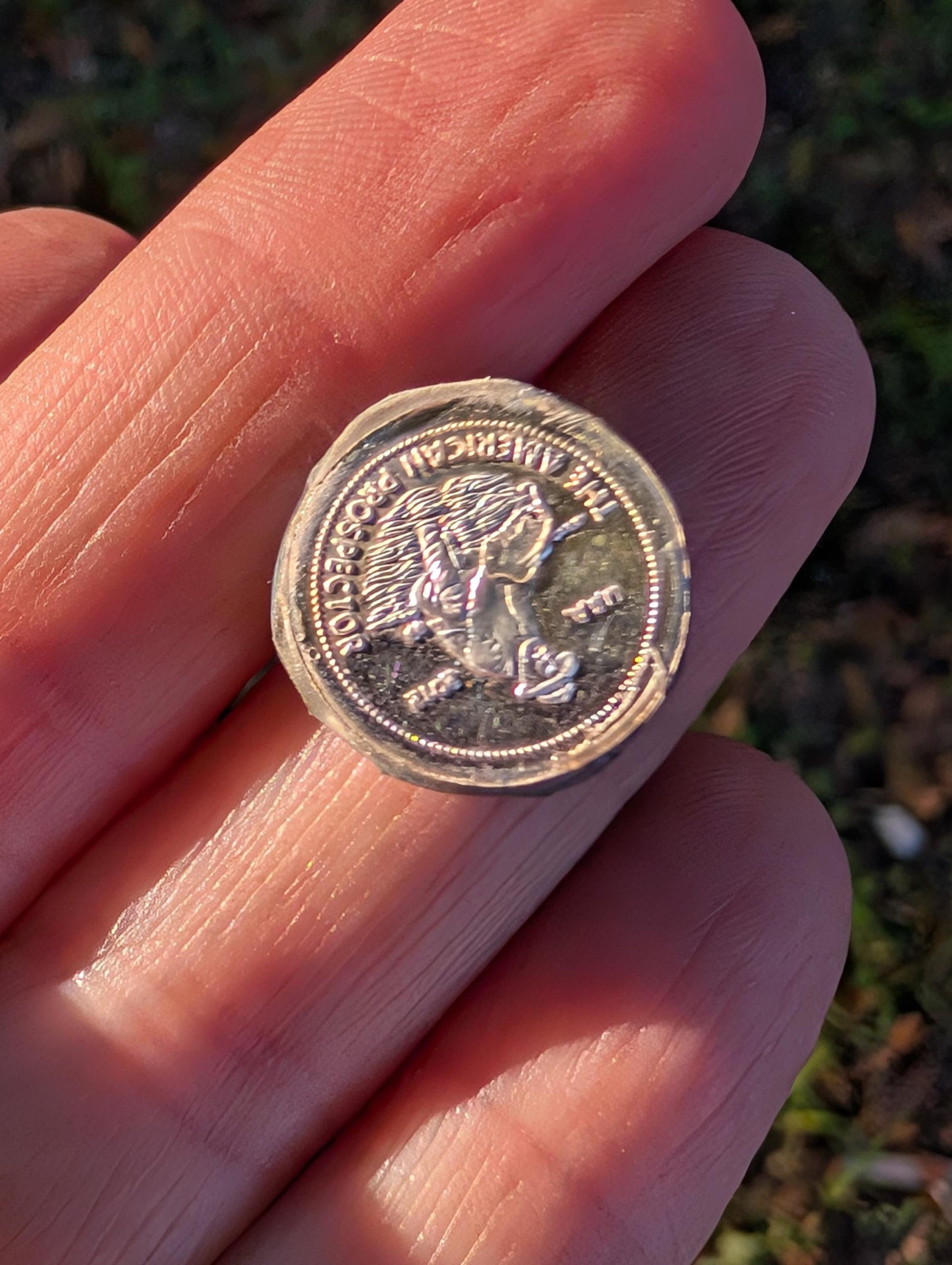 Graffiti Cabochon. multi color. Small. 1gram silver. .99 recycled .blue orange wearable art jewelry making #2