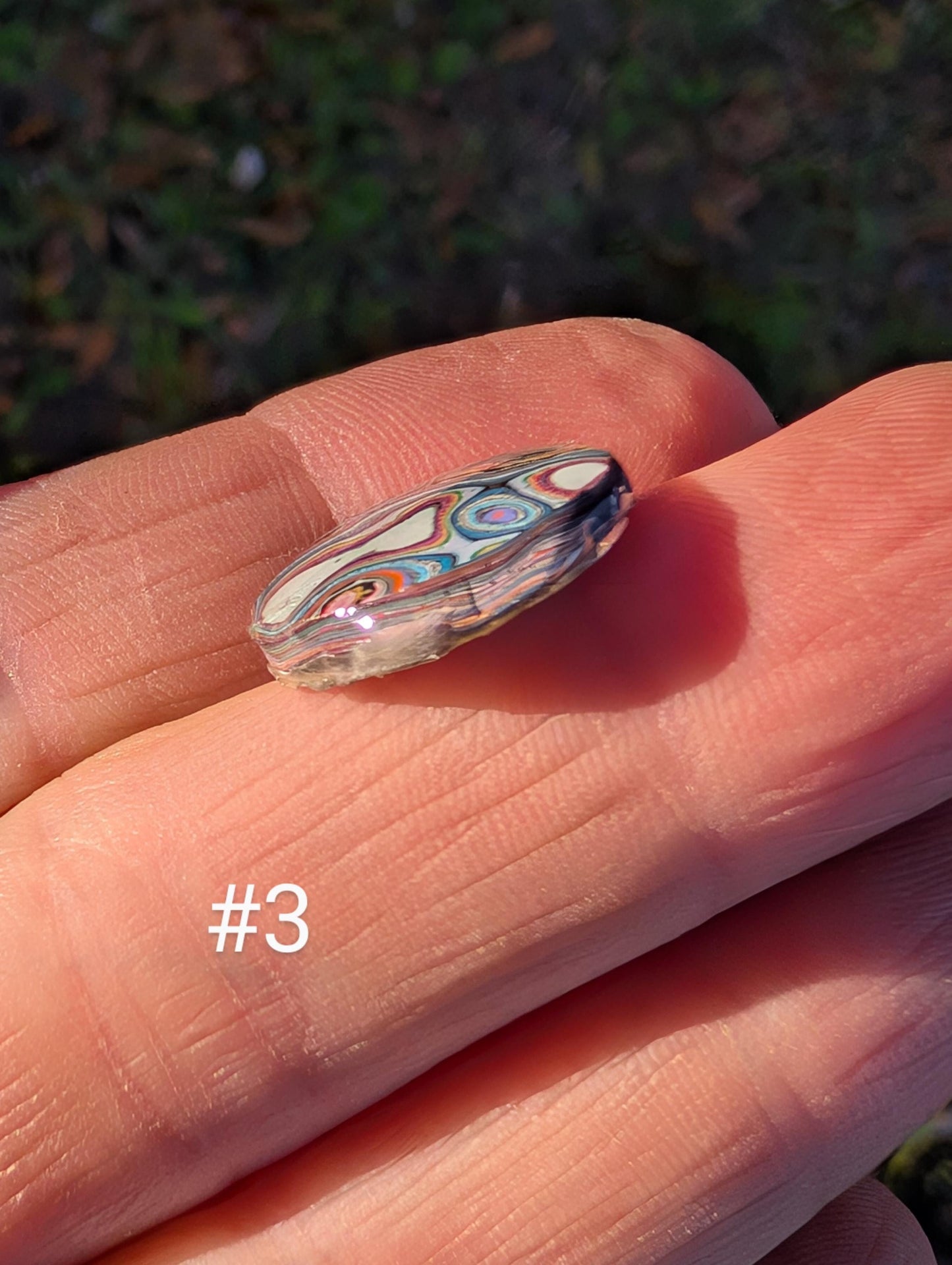 Graffiti Cabochon. multi color. Small. 1gram silver. .99 recycled . wearable art jewelry making #3