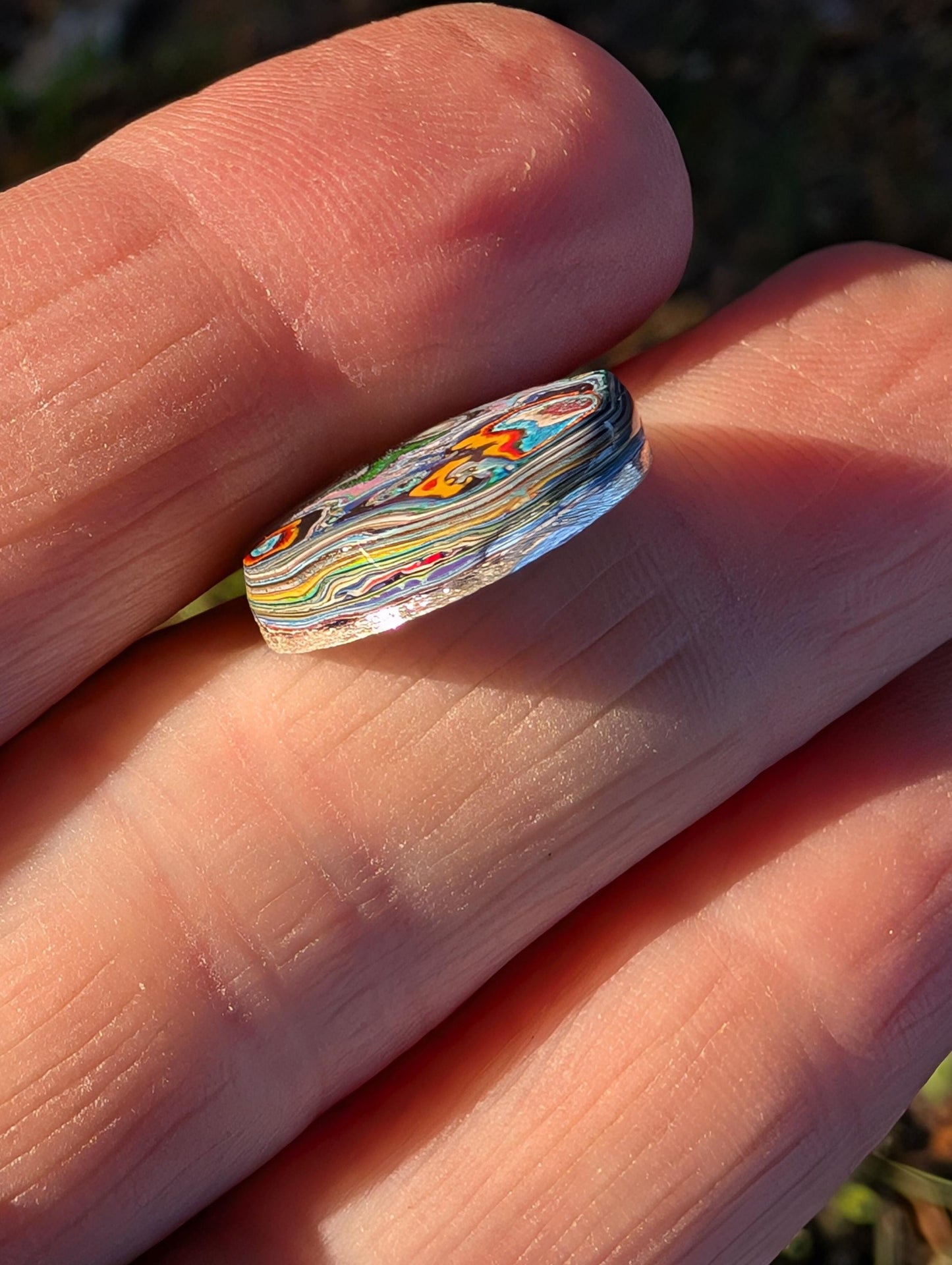 Graffiti Cabochon. multi color. Small. 1gram silver. .99 recycled . wearable art jewelry making #10