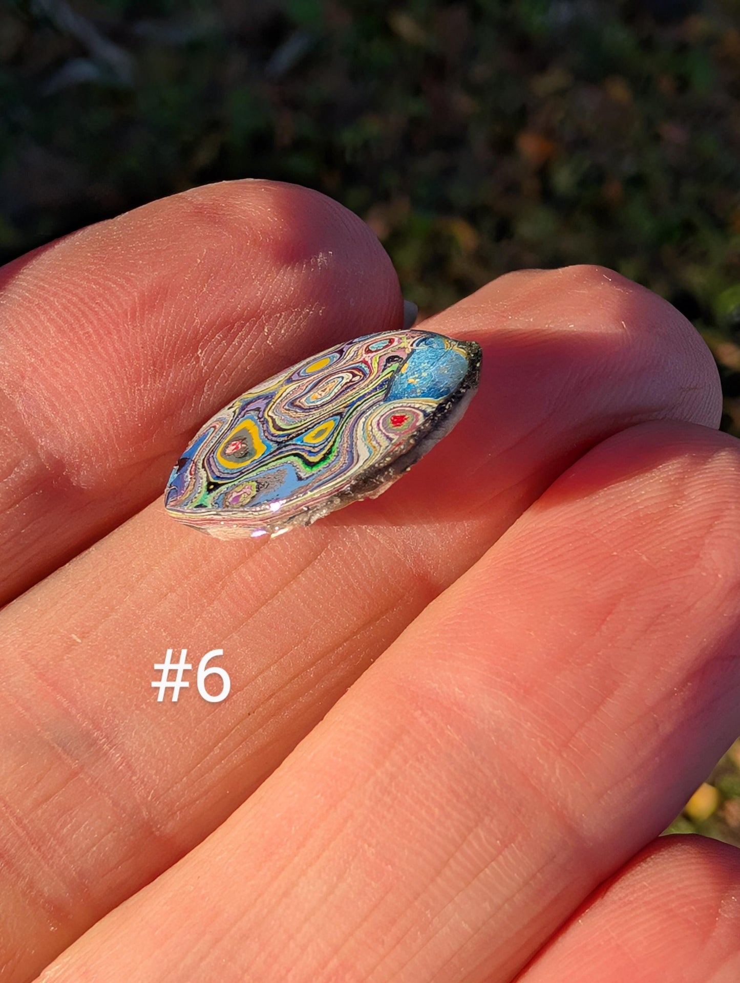 Graffiti Cabochon. multi color. Small. 1gram silver. .99 recycled . wearable art jewelry making #6