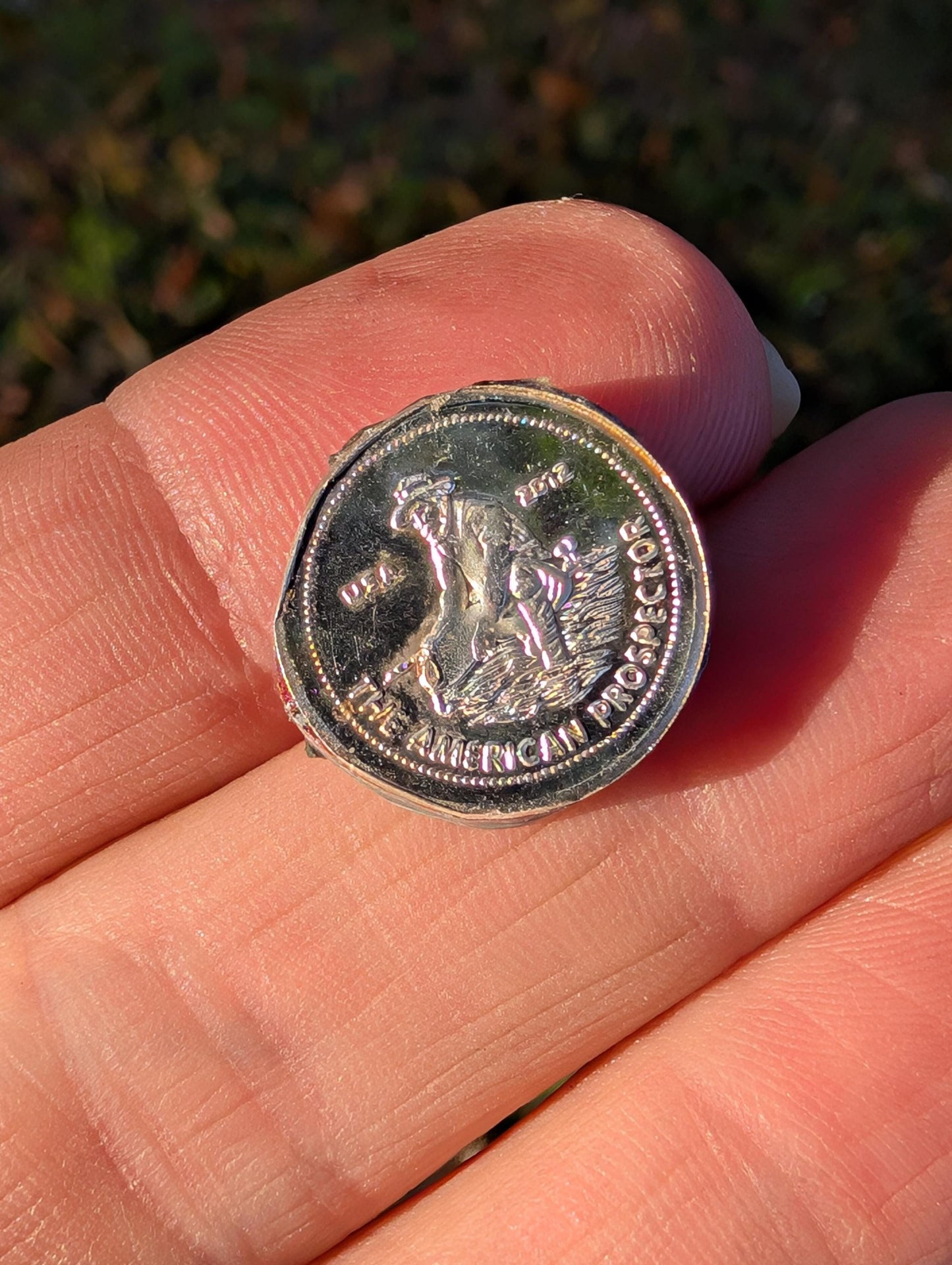 Graffiti Cabochon. multi color. Small. 1gram silver. .99 recycled .orange green wearable art jewelry making #12