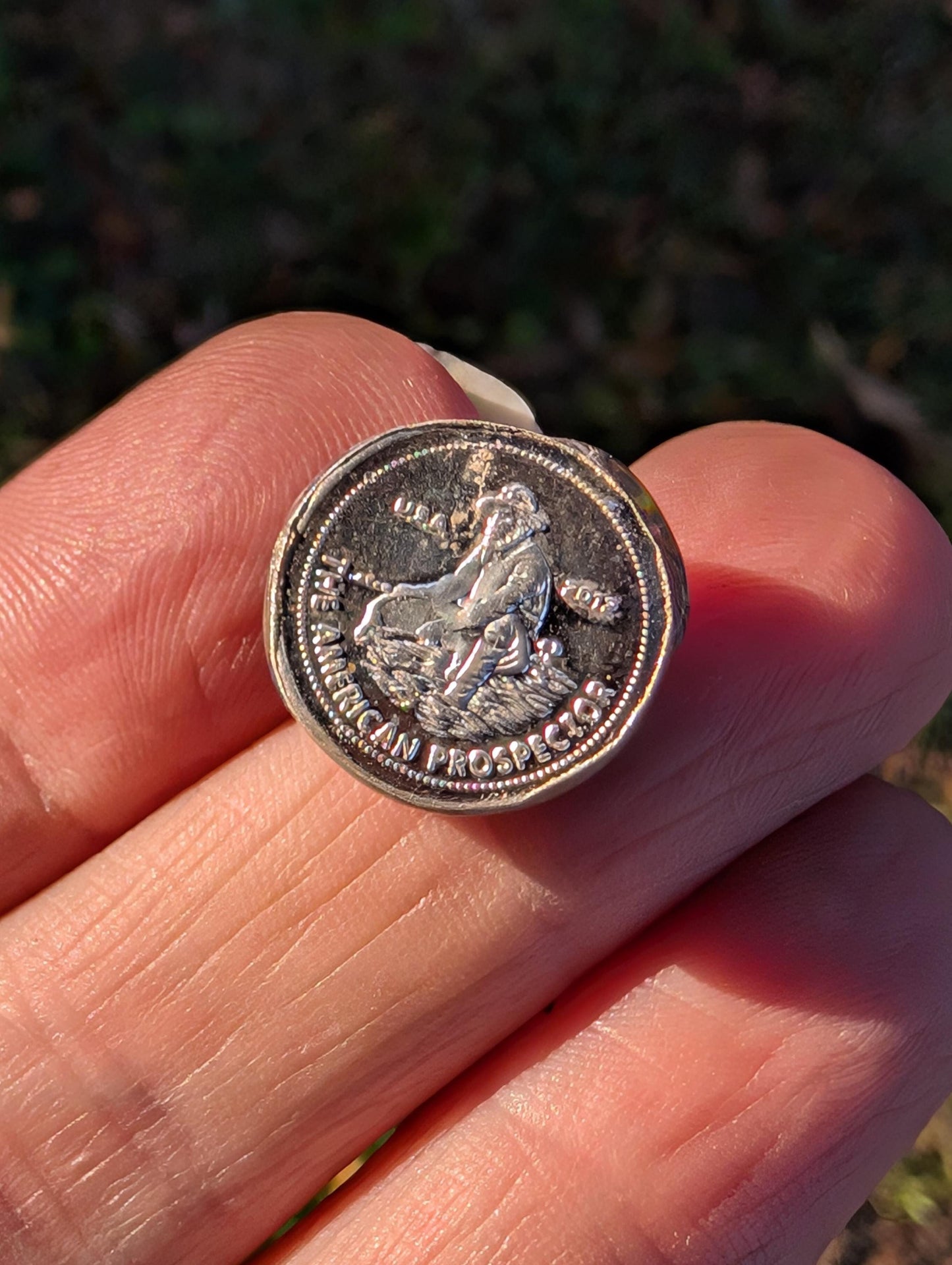Graffiti Cabochon. multi color. Small. 1gram silver. .99 recycled . wearable art jewelry making #15