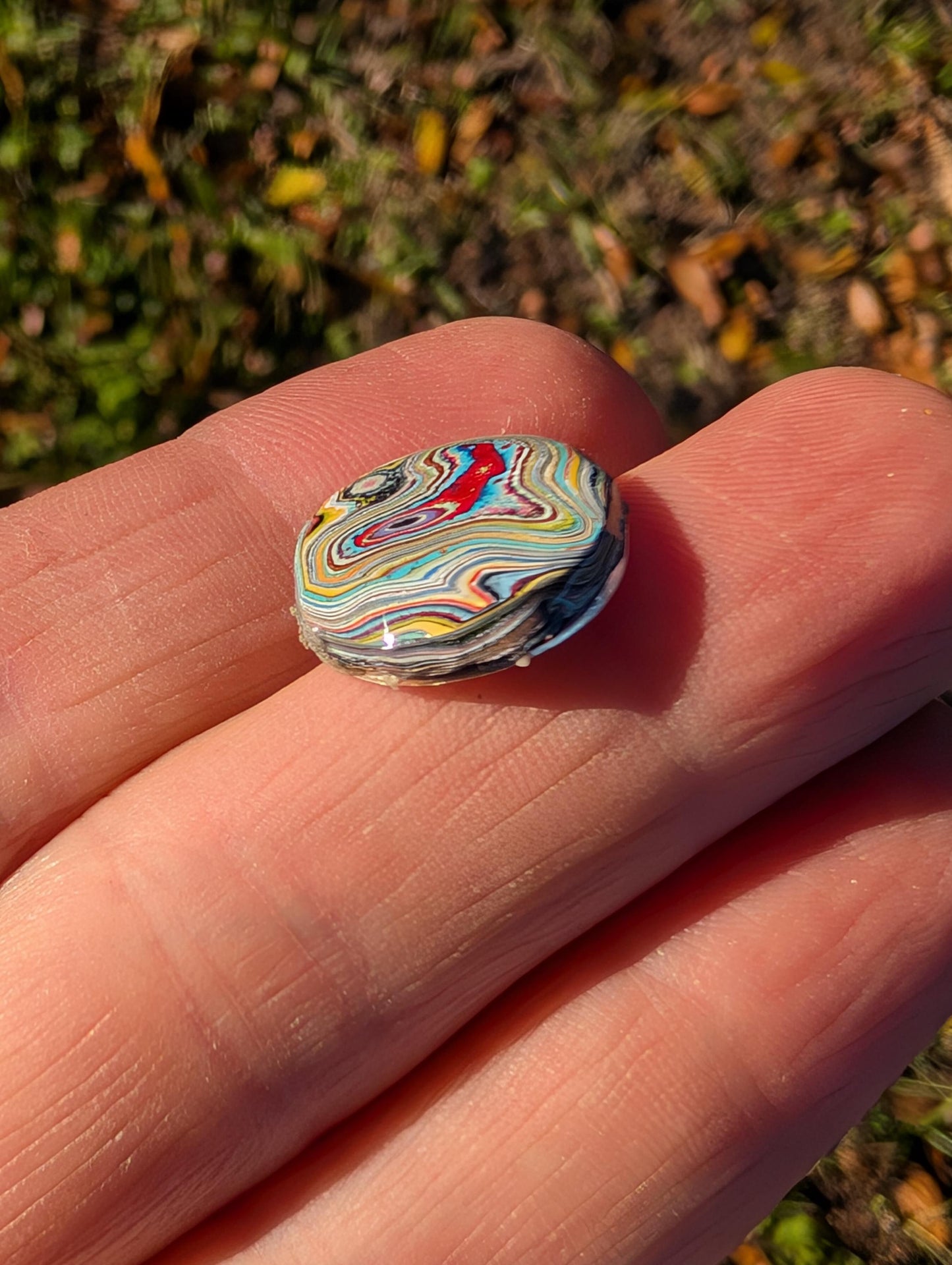 Graffiti Cabochon. multi color. Small. 1gram silver. .99 recycled . Pink yellow wearable art jewelry making #17
