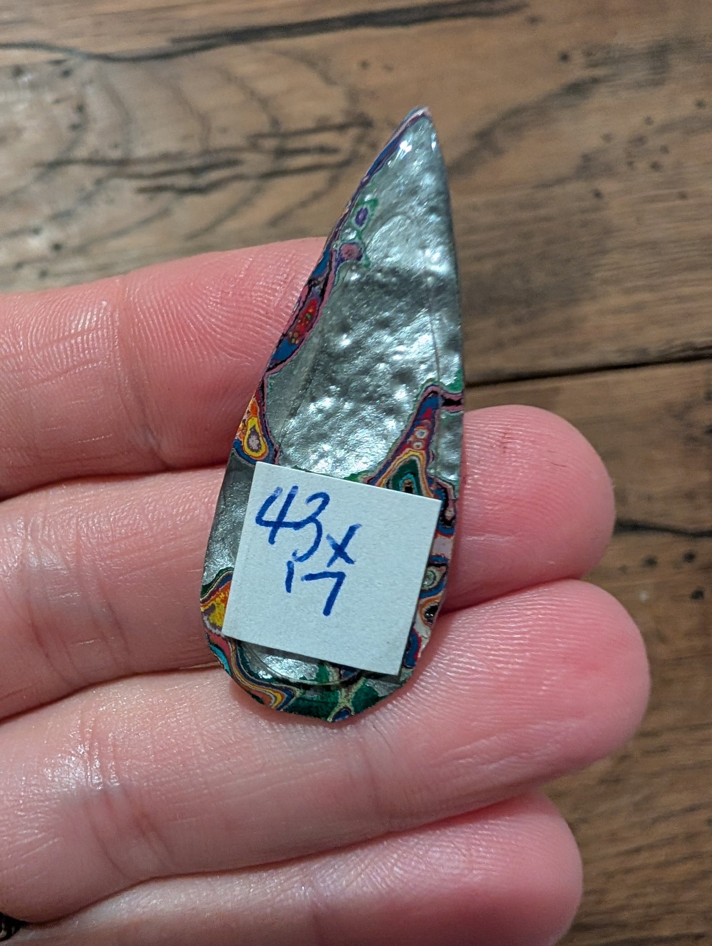 Graffiti Cabochon. multi color. Tear drop recycled wearable art jewelry making #2