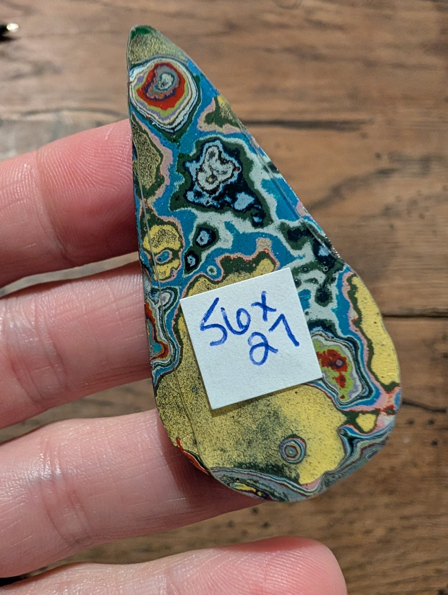 Graffiti Cabochon. multi color. Tear drop recycled wearable art jewelry making #3