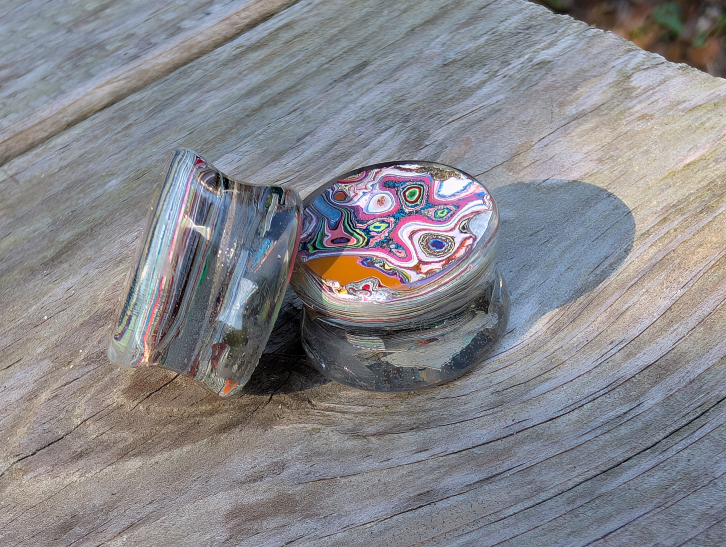 Unique Graffiti style Ear gauges / plugs. 18mm Resin. multicolor. street art. street style.