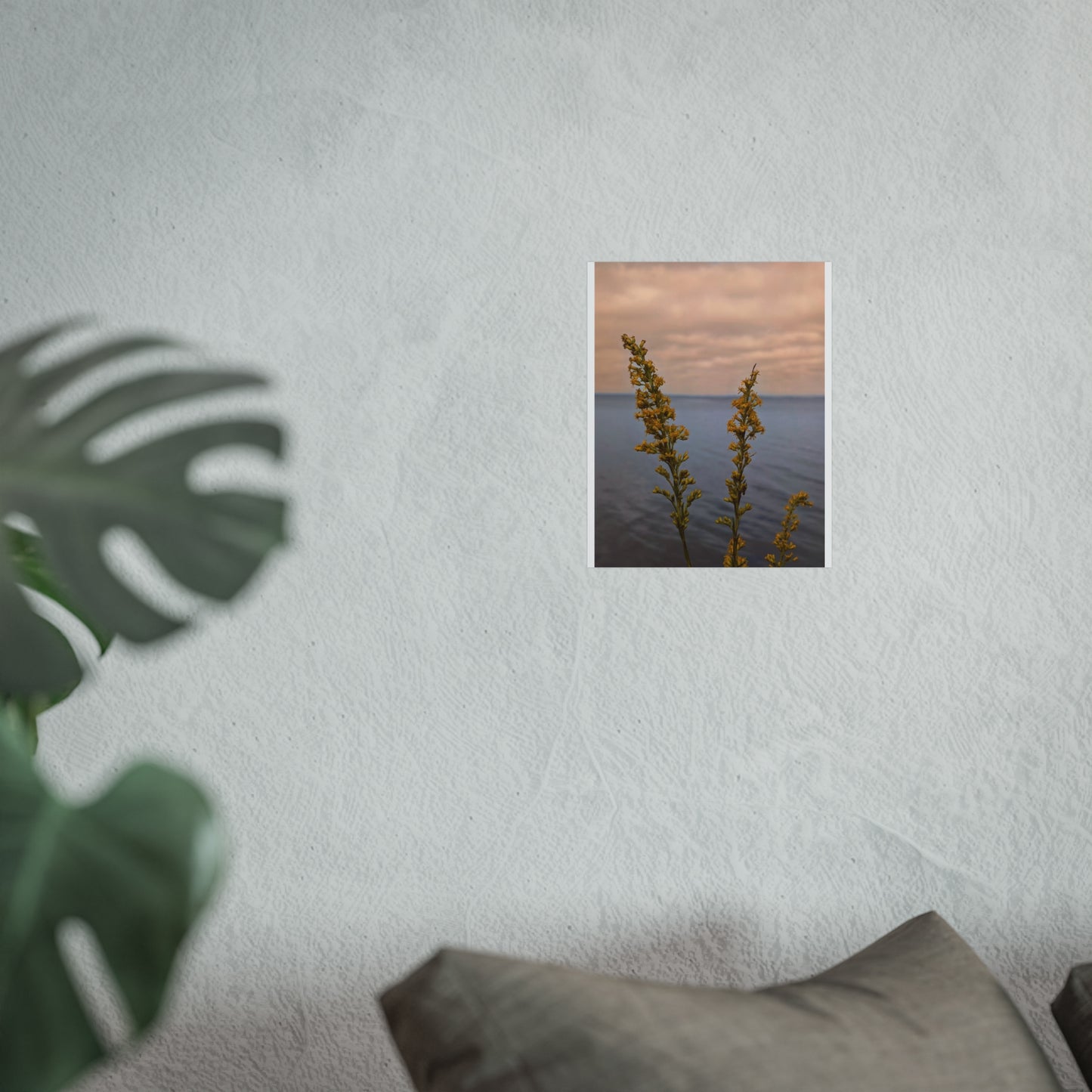 Flowers over the sea print matte finish