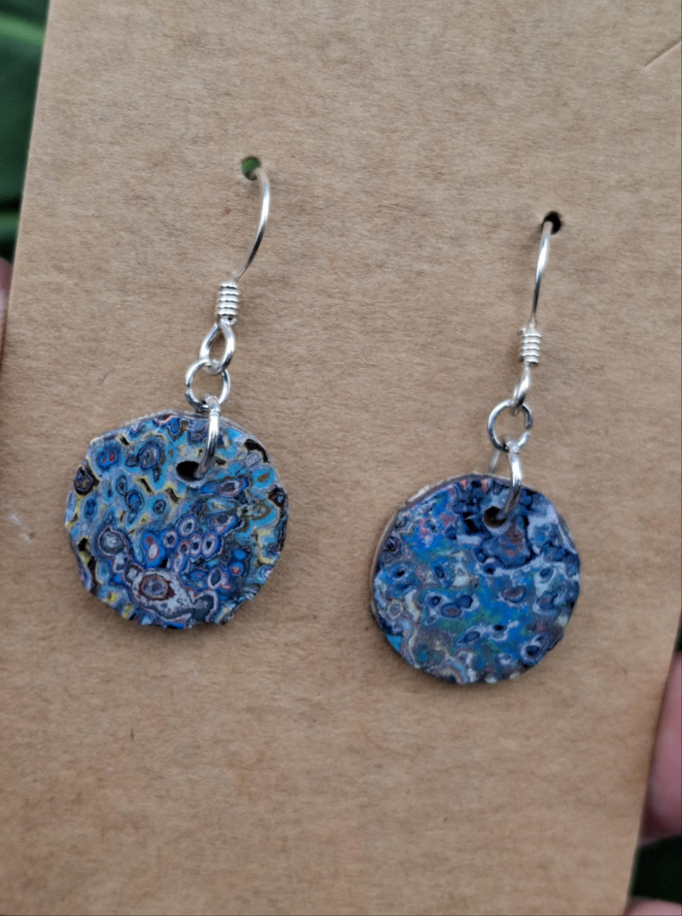 Graffiti style Earrings handmade with Sterling Silver ear hooks. multi color earrings, dangle earrings. Silver dimes. Gift ideas #3