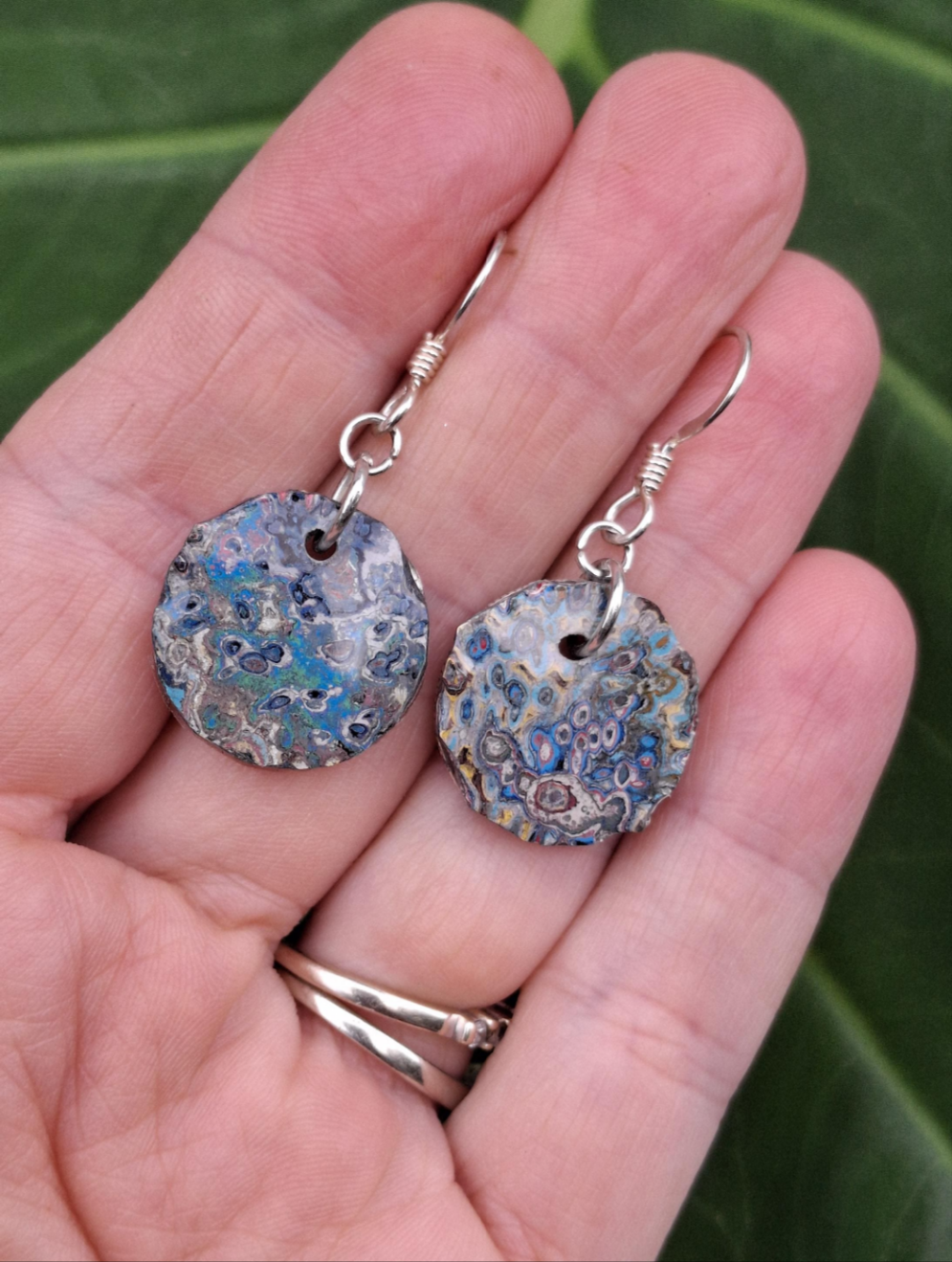 Graffiti style Earrings handmade with Sterling Silver ear hooks. multi color earrings, dangle earrings. Silver dimes. Gift ideas #3