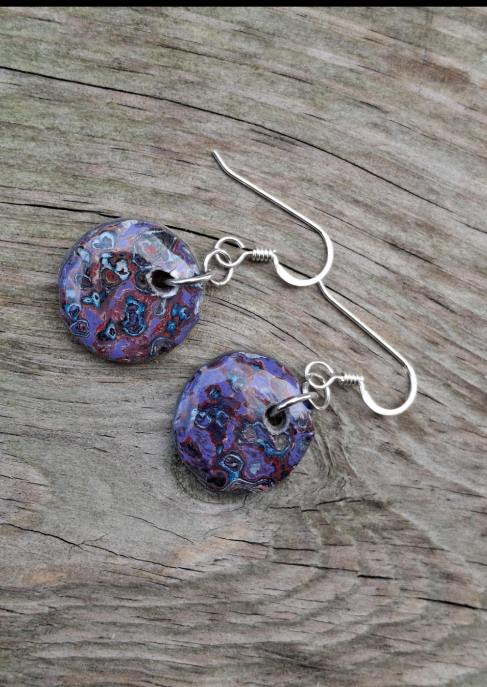 Graffiti style Earrings handmade with Sterling Silver ear hooks. multi color earrings, dangle earrings.silver dimes. unique gift. #9