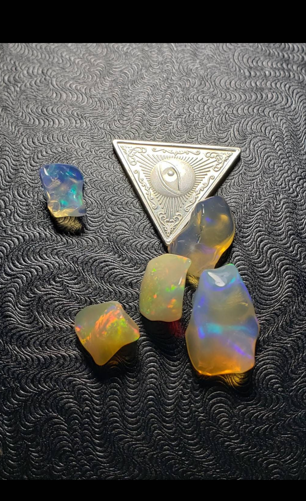 Lot of freeform Ethiopian Welo Opals. Tumbled chunks. 8 -16mm. 10 carats. Accents. Jewelry making supplies. Random grab lots.