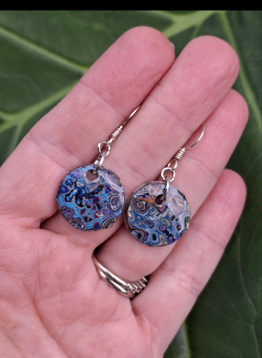 Graffiti style Earrings handmade with Sterling Silver ear hooks. multi color earrings, dangle earrings.silver dimes. unique gift. #11