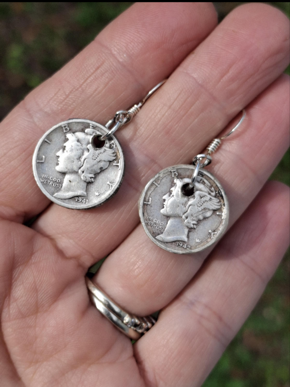 Graffiti style Earrings handmade with Sterling Silver ear hooks. multi color earrings, dangle earrings.silver dimes. unique gift. #11