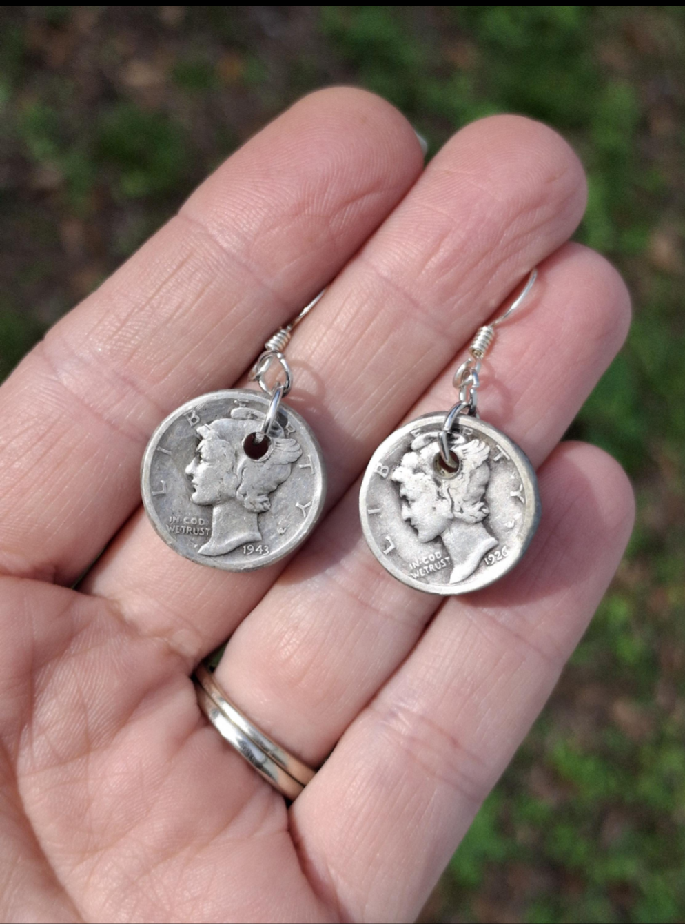 Graffiti style Earrings handmade with Sterling Silver ear hooks. multi color earrings, dangle earrings.silver dimes. unique gift. #9