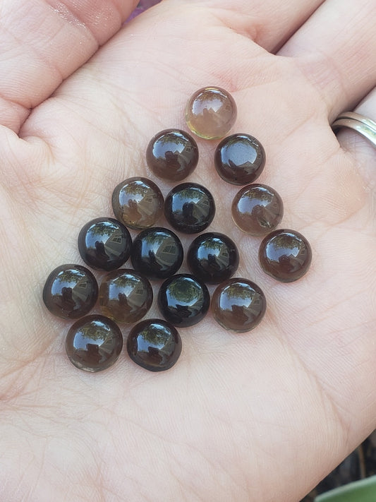 Smokey Quartz 8mm rounds. 1 piece Brown accents. Small Metaphysical. Jewlery making supplies. Gift ideas. random grab.
