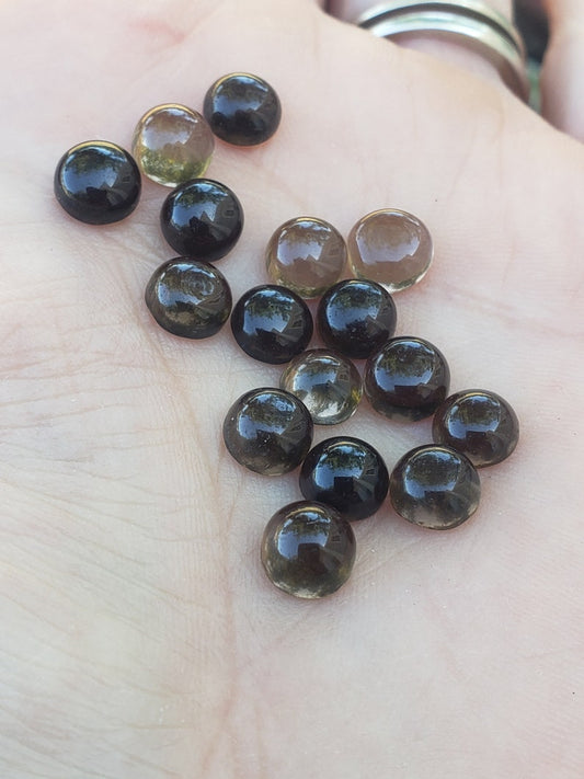 Smokey Quartz 6mm rounds. 1 piece Brown accents. Small Metaphysical. Jewlery making supplies. Gift ideas. random grab.