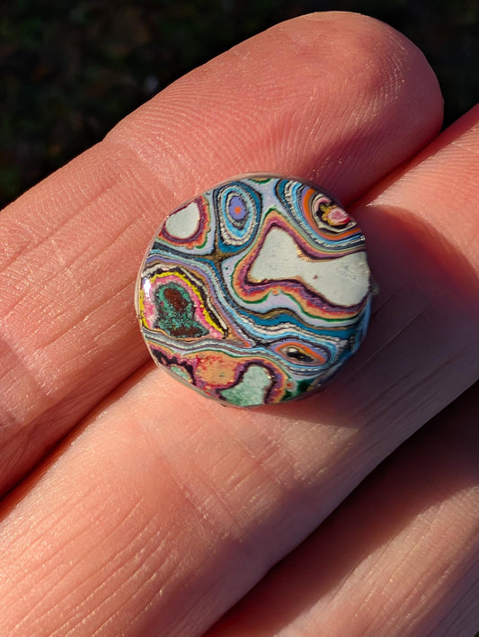 Graffiti Cabochon. multi color. Small. 1gram silver. .99 recycled . wearable art jewelry making #3