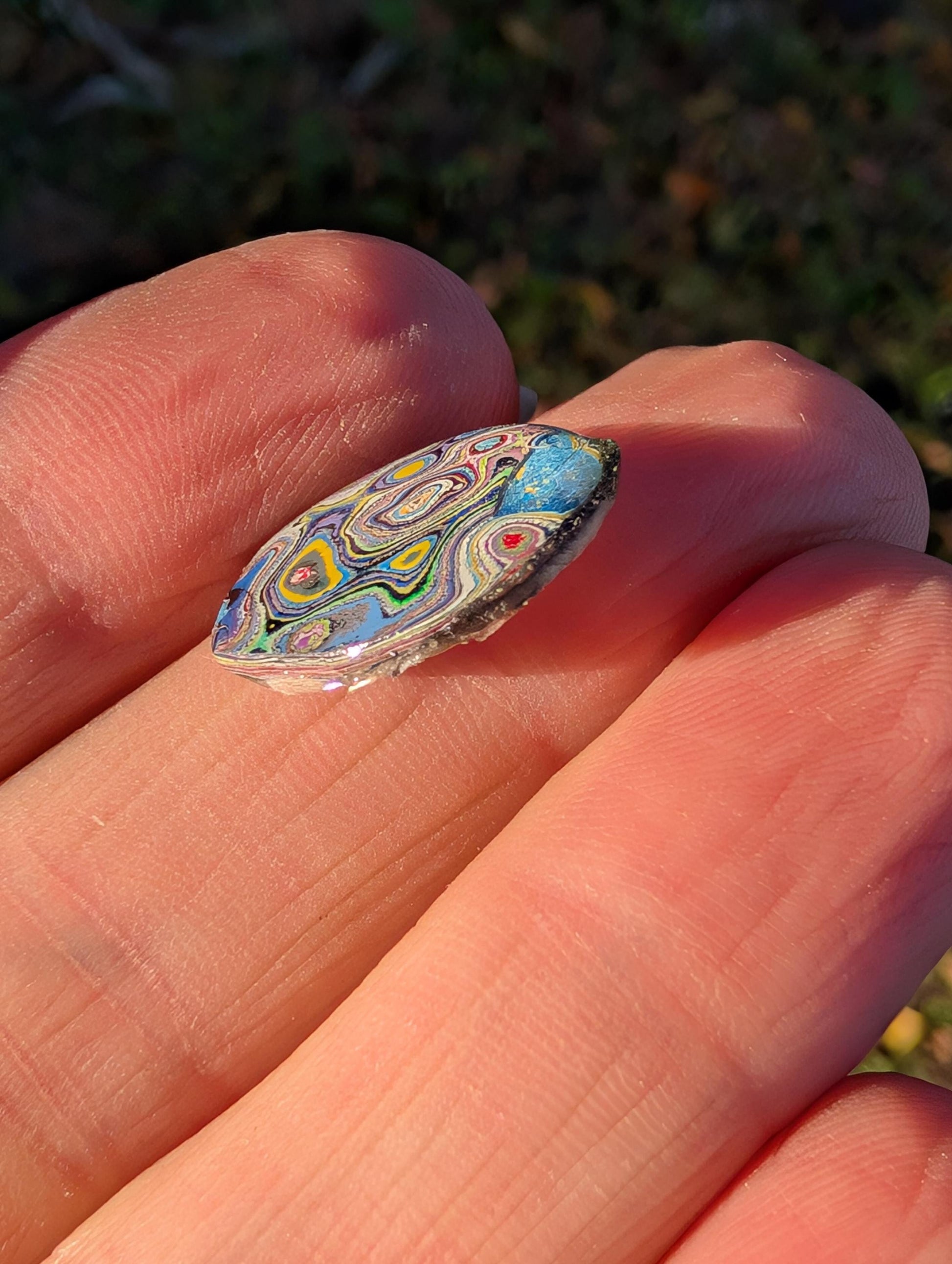 Graffiti Cabochon. multi color. Small. 1gram silver. .99 recycled . wearable art jewelry making #6