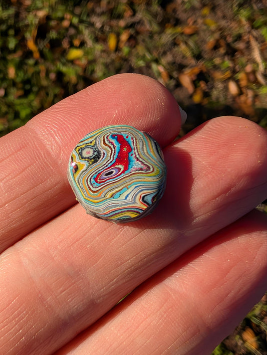 Graffiti Cabochon. multi color. Small. 1gram silver. .99 recycled . Pink yellow wearable art jewelry making #17