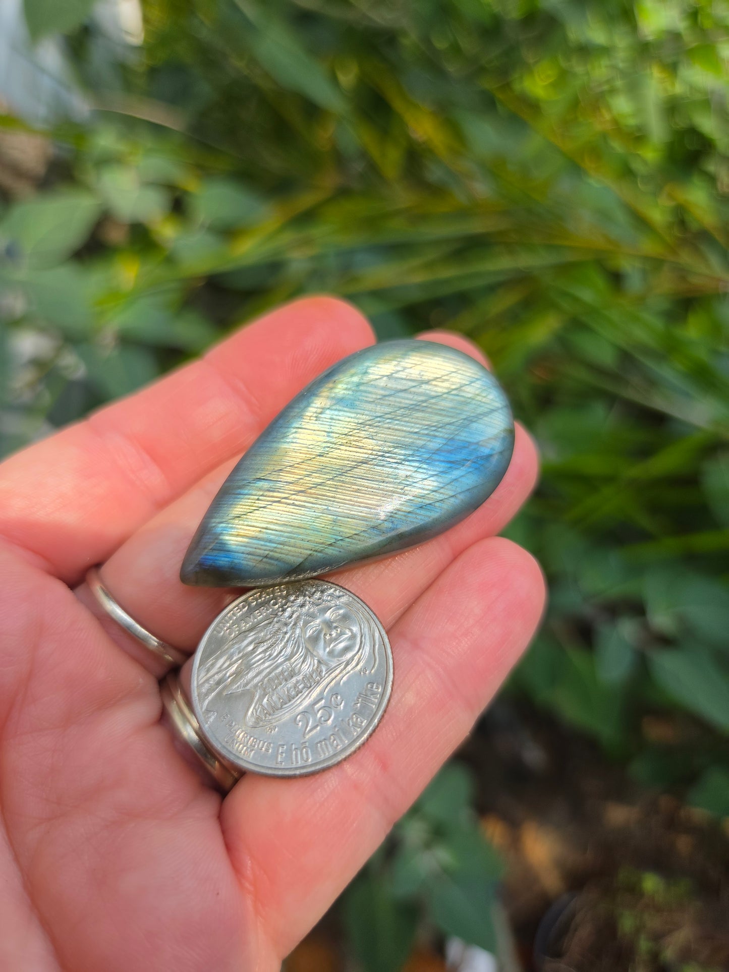 Labradorite Tear drop Cabochon 16.6g 49mm x 27mm