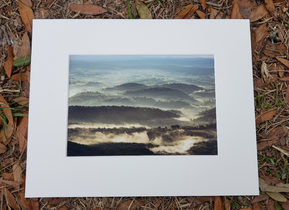 Landscape print. Scenery. Mountains. Fog. Photography. 5x7, 8x10 matte "Rising Mist" #1