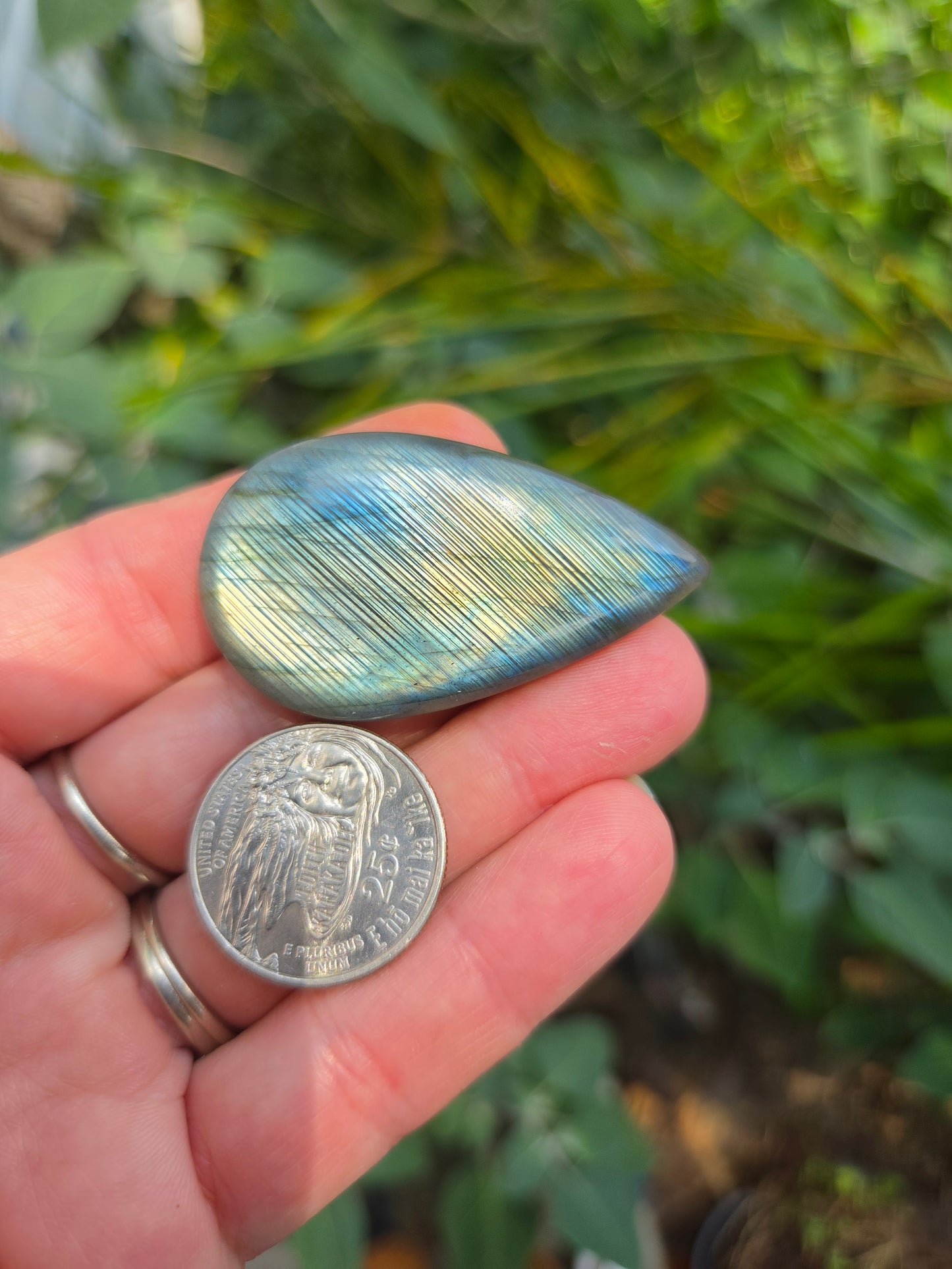 Labradorite Tear drop Cabochon 16.6g 49mm x 27mm