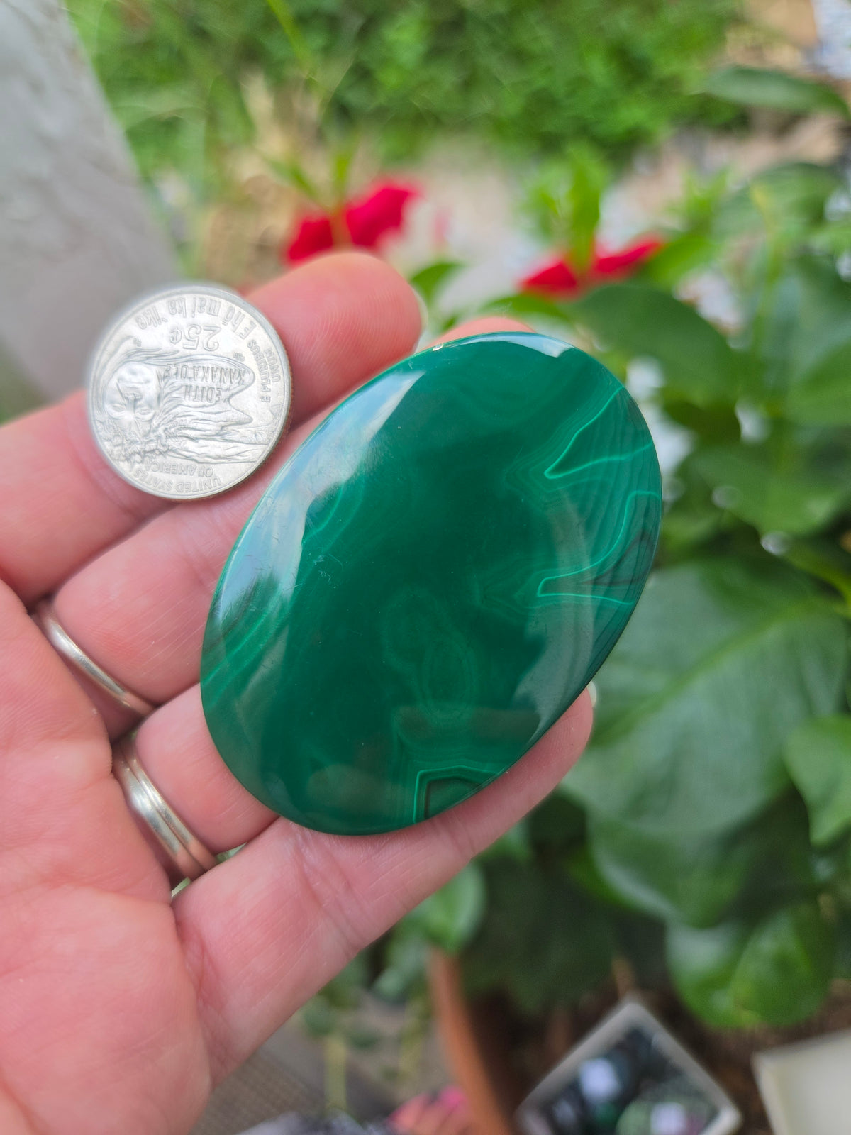 Malachite Oval Cabochon 57mm x 37mm. Large