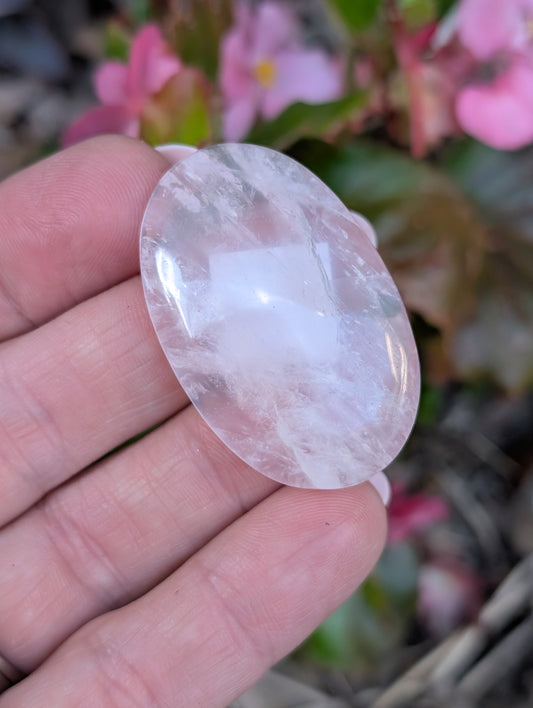 Rose quartz cabochon. Oval . Pink 41mm x 26mm