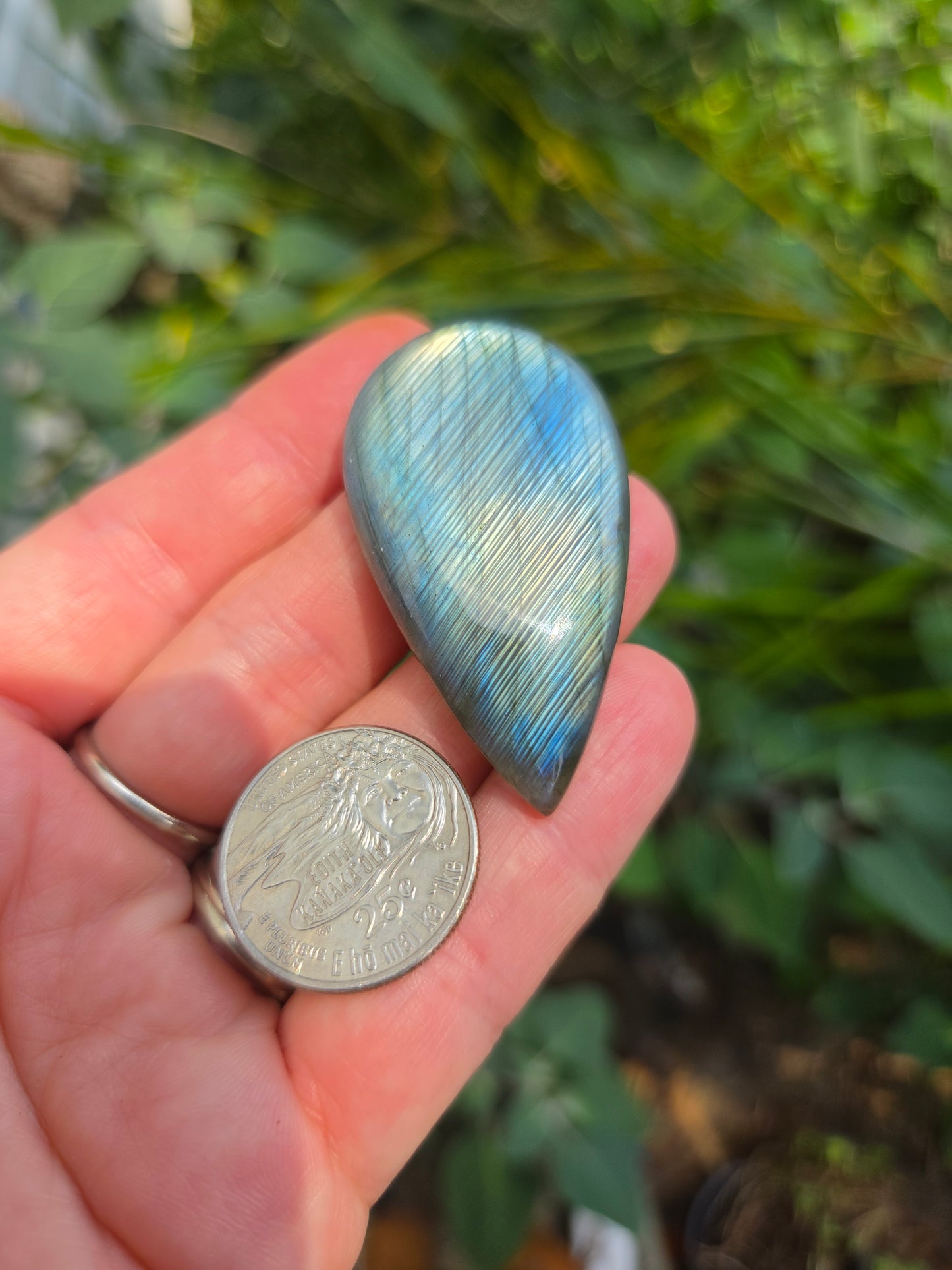Labradorite Tear drop Cabochon 16.6g 49mm x 27mm