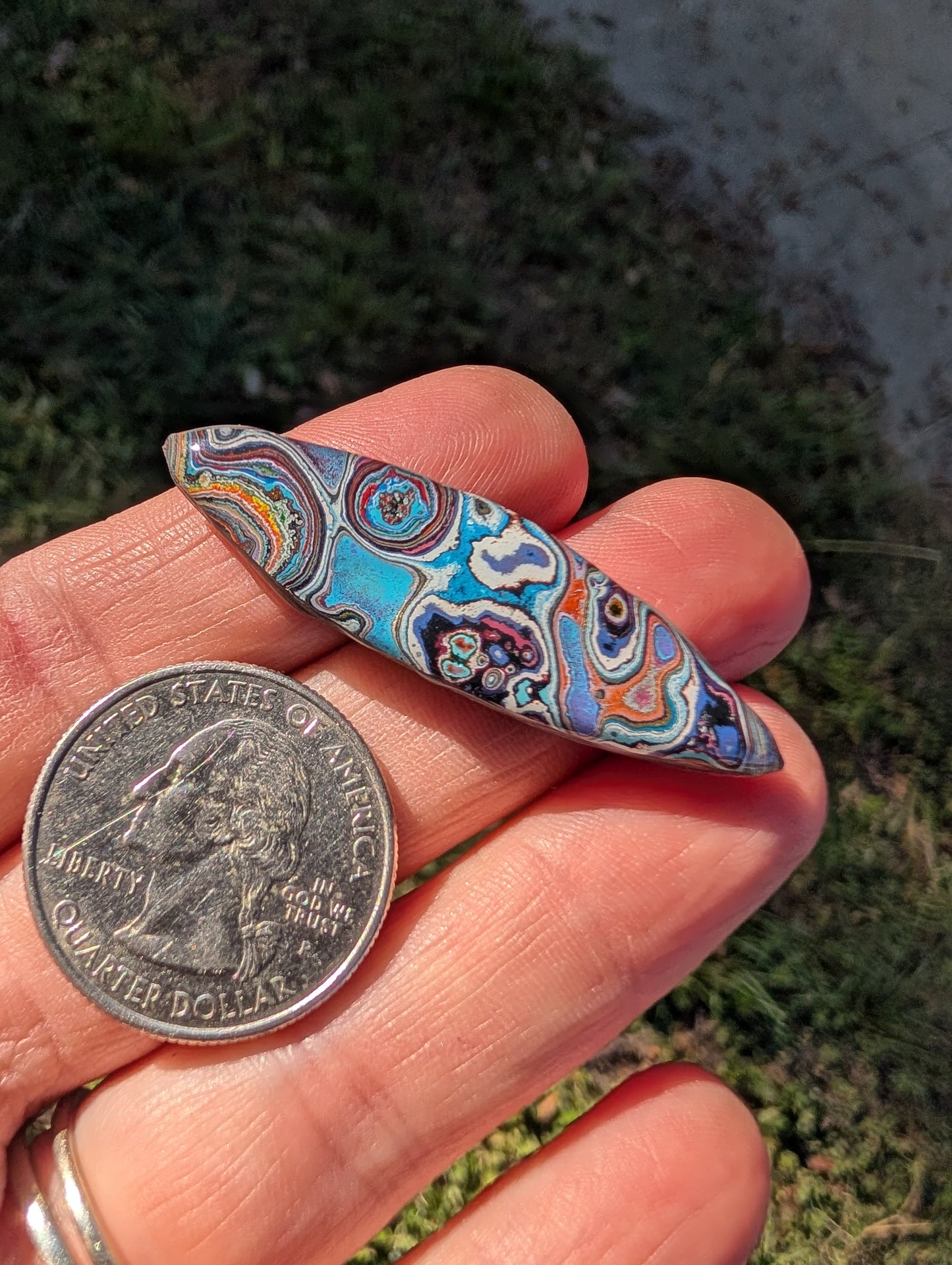 Graffiti Cabochon. multi color. Marquee recycled wearable art jewelry making #4