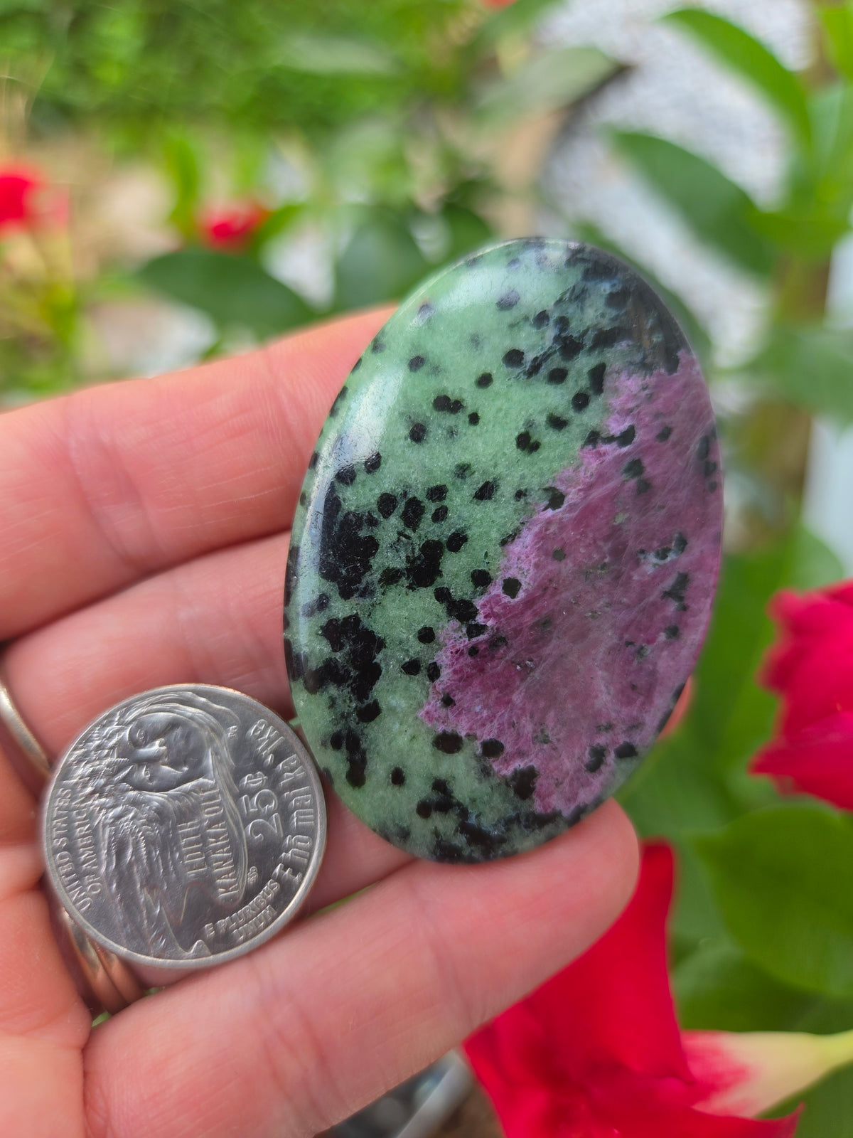 Large Ruby Zoisite Cabochon 55mmx36mm