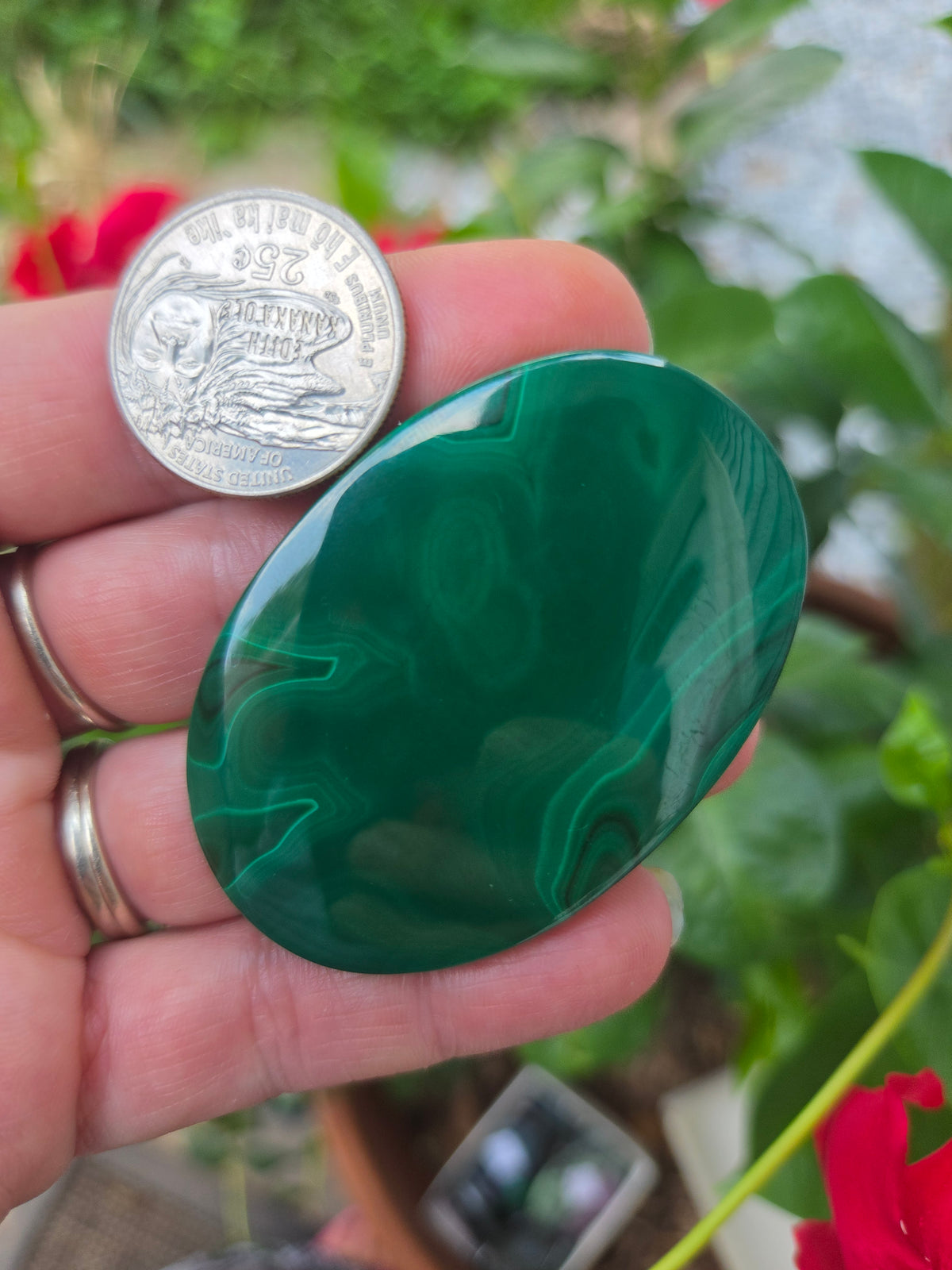 Malachite Oval Cabochon 57mm x 37mm. Large