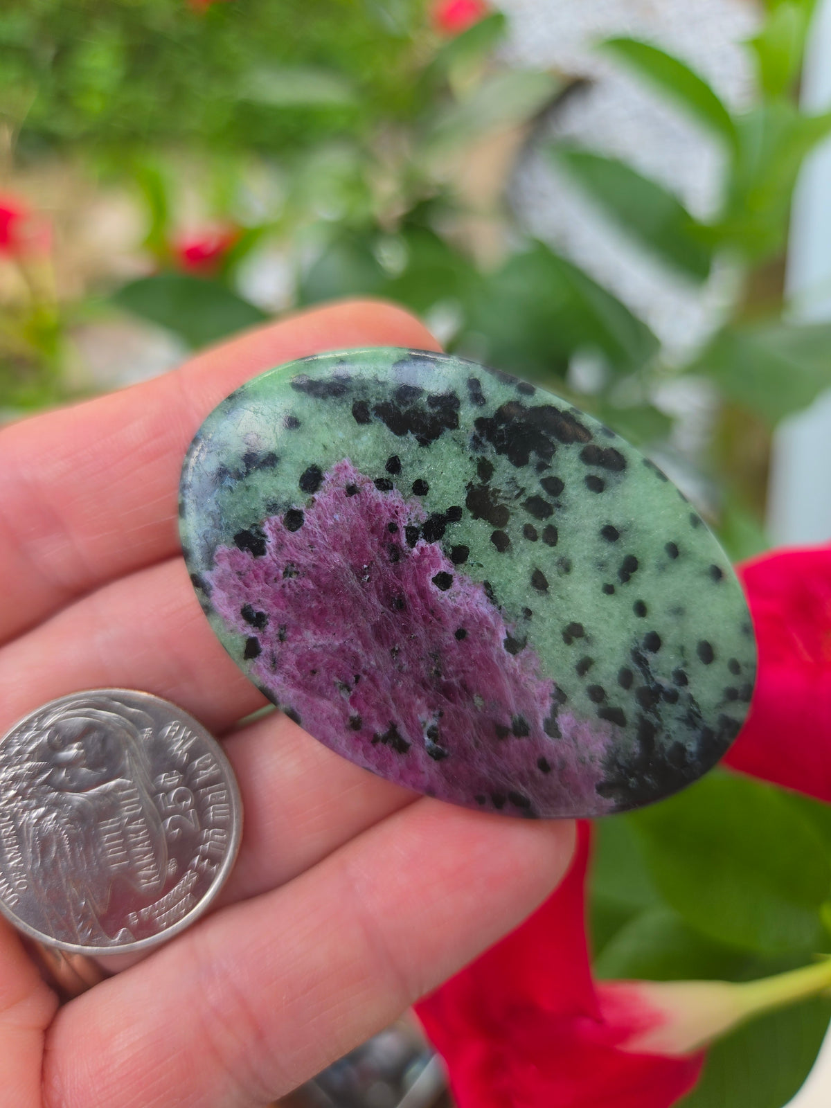 Large Ruby Zoisite Cabochon 55mmx36mm