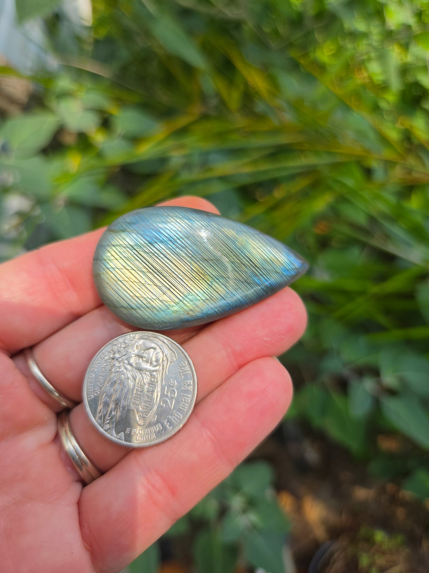 Labradorite Tear drop Cabochon 16.6g 49mm x 27mm