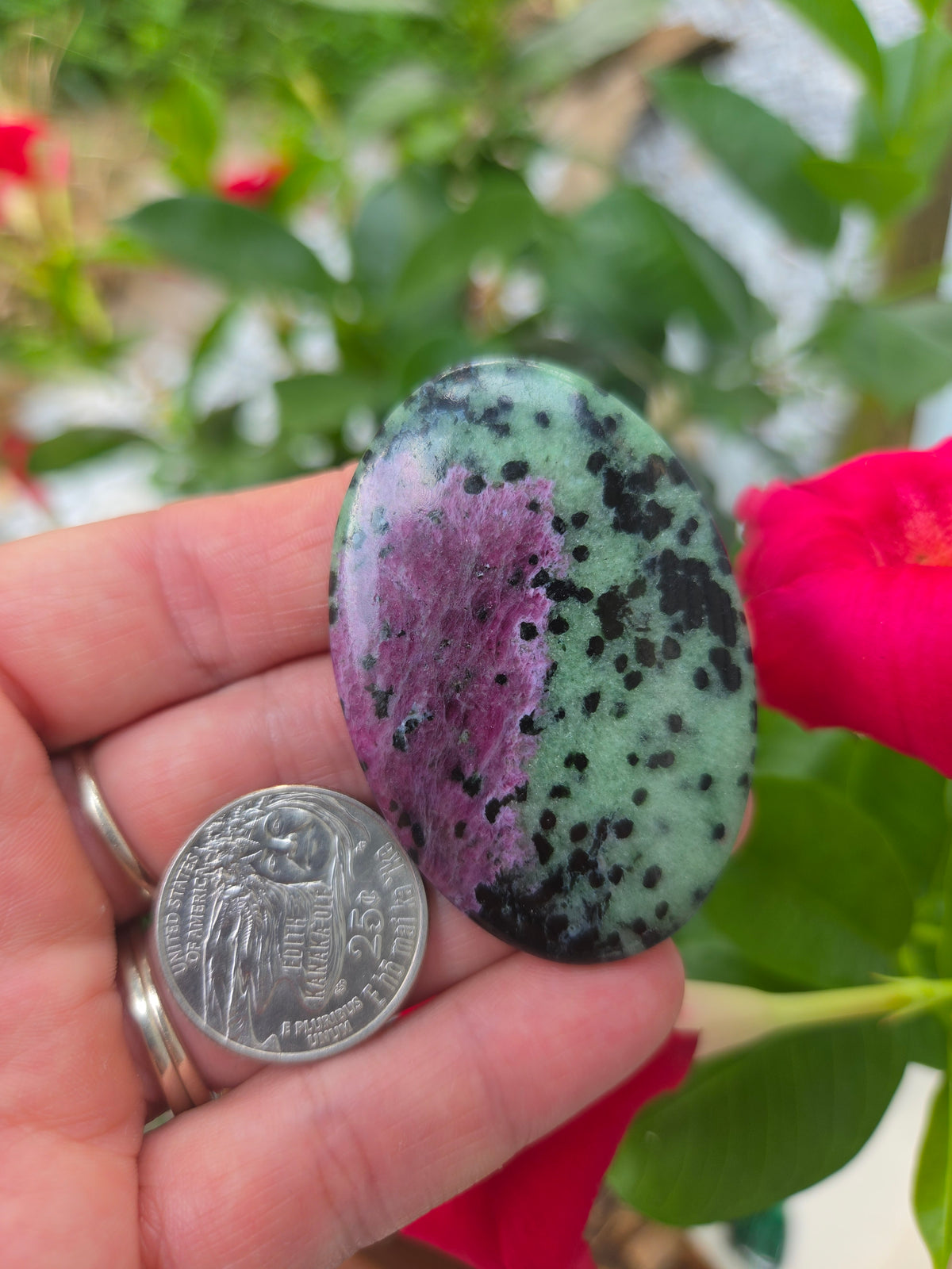 Large Ruby Zoisite Cabochon 55mmx36mm