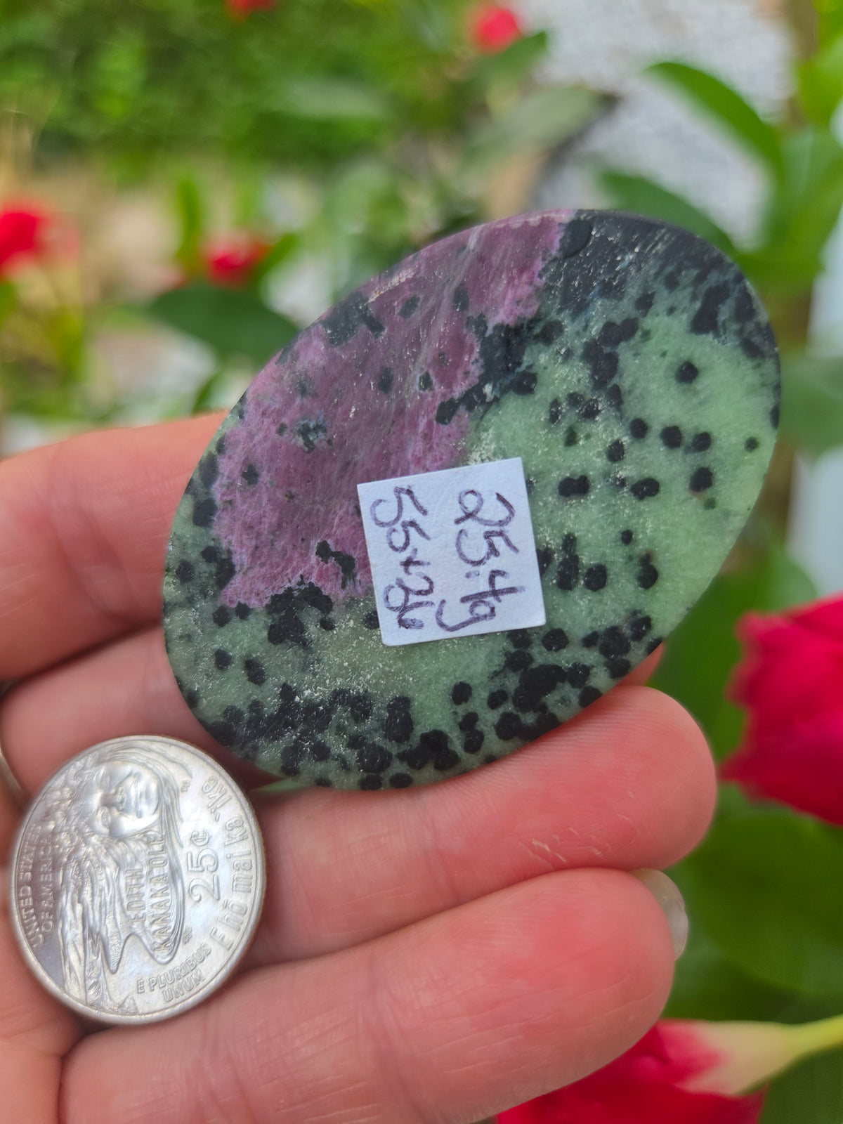Large Ruby Zoisite Cabochon 55mmx36mm